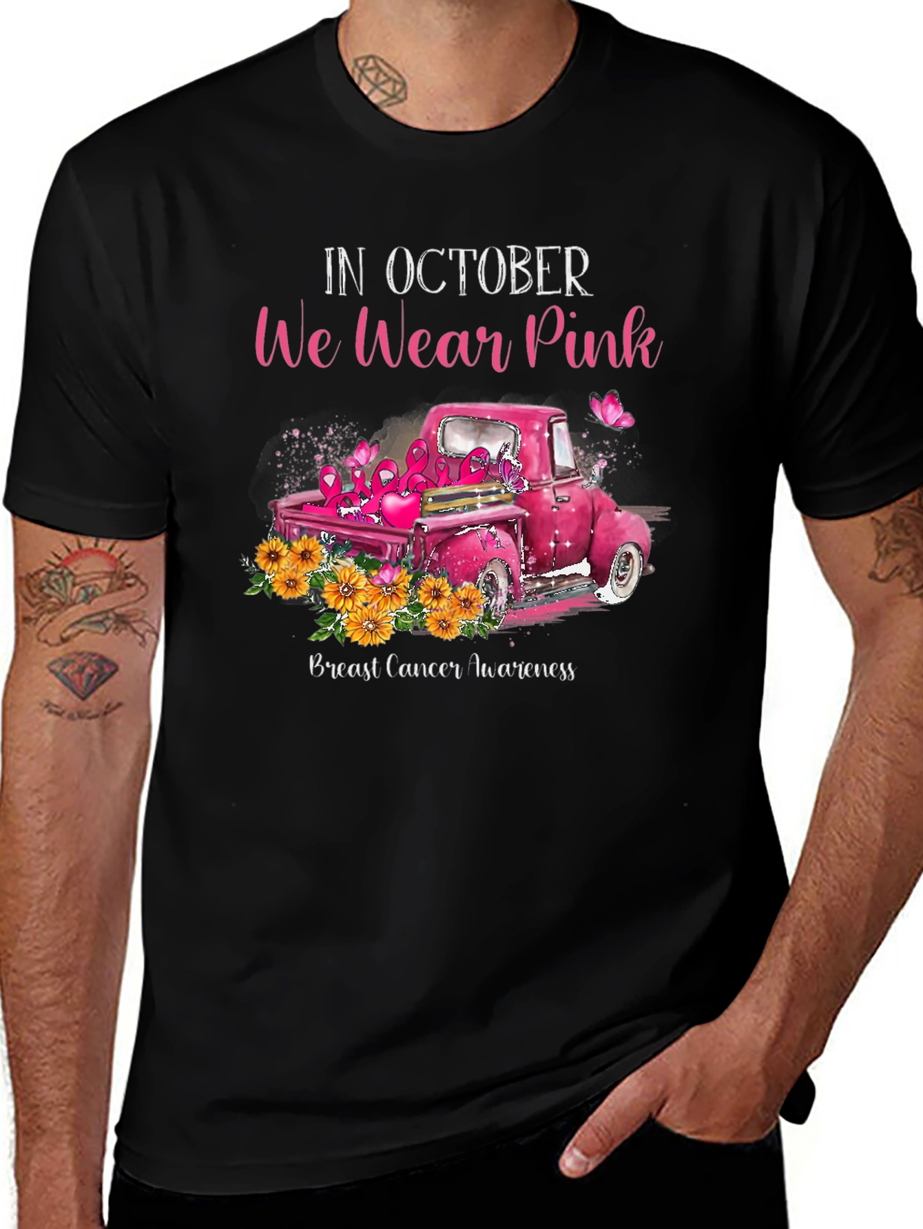 Variant 14 of Breast Cancer Awareness Pink Truck T-Shirt