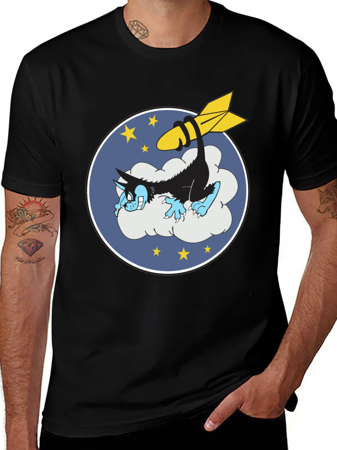 Variant 14 of Cartoon Wolf & Bomb Graphic Tee