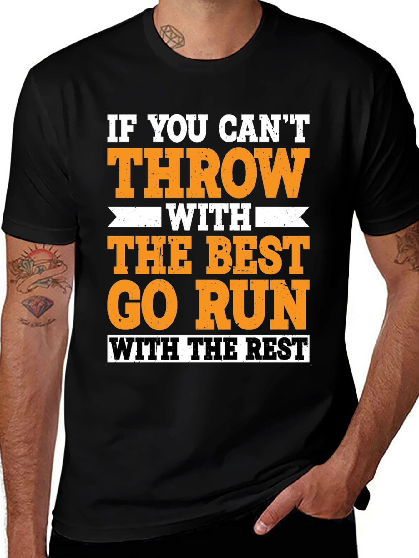 Variant 10 of Humorous Throwing/Running Graphic T-Shirt