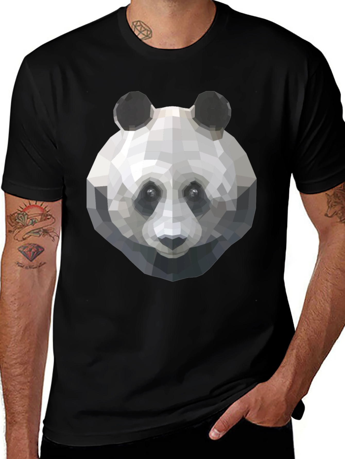 Variant 18 of Geometric Panda T-Shirt - Cool Graphic Tee