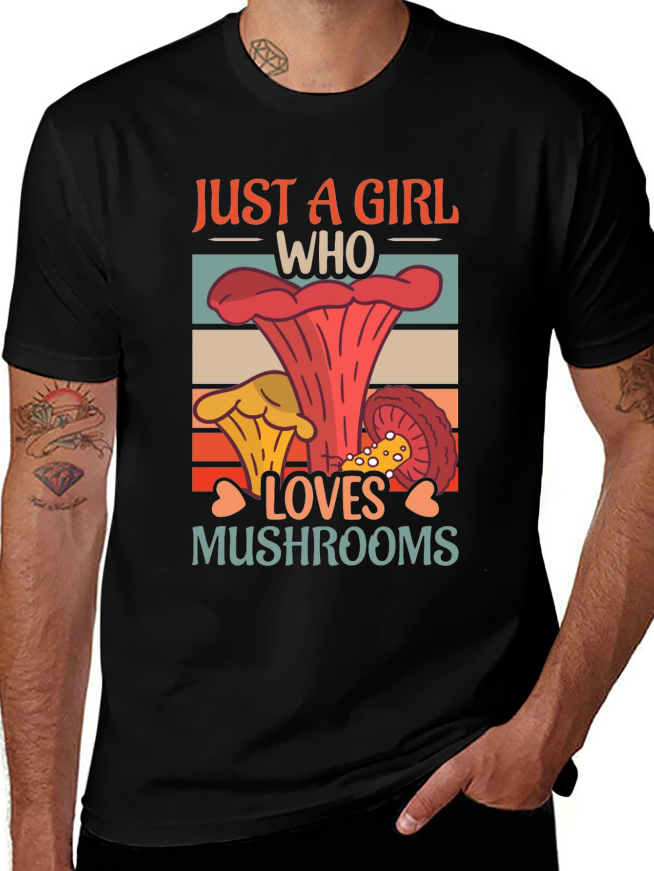 Variant 17 of Just a Girl Who Loves Mushrooms Graphic Tee