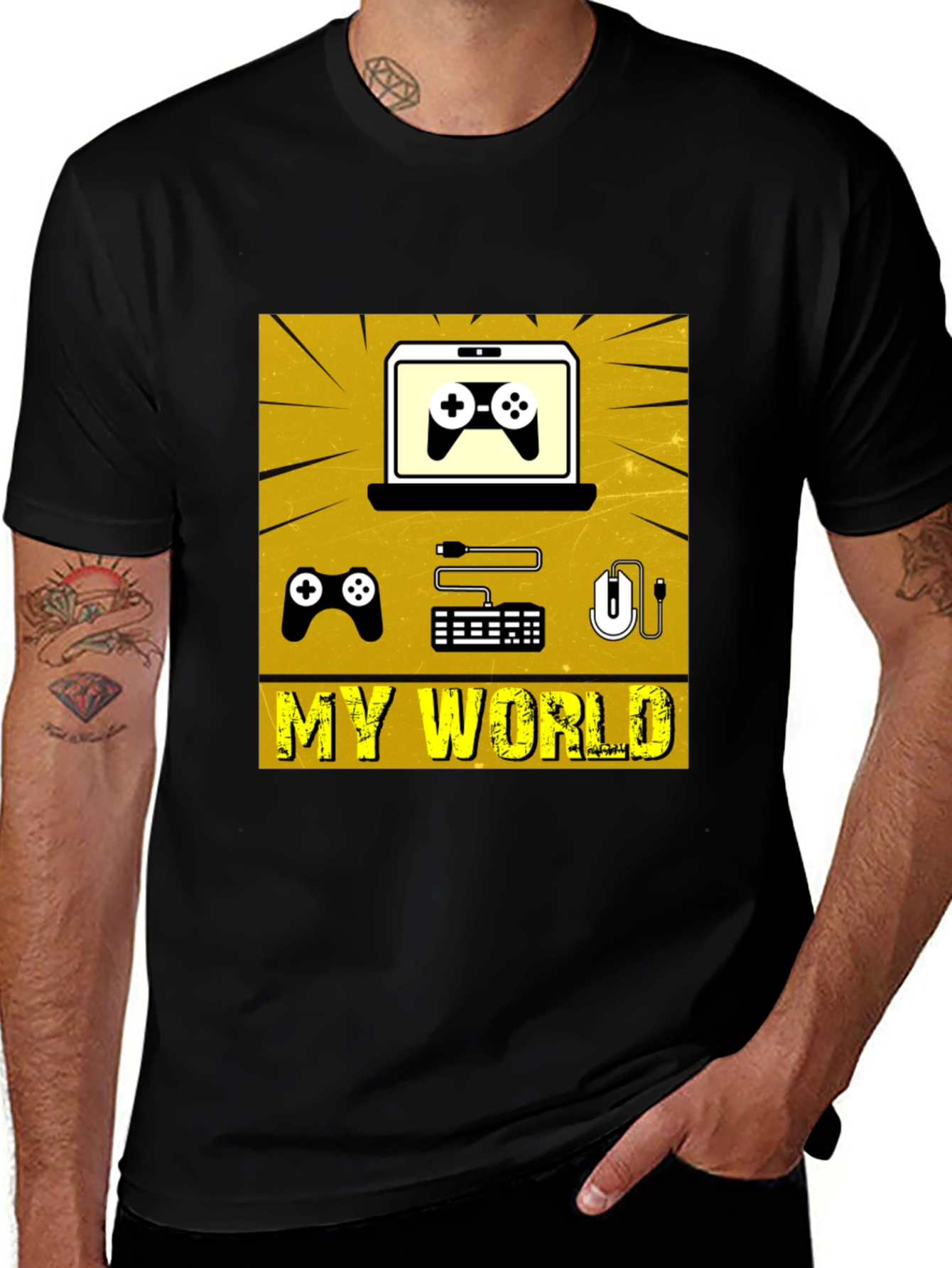 Variant 5 of Gamer's World Graphic Tee - Black