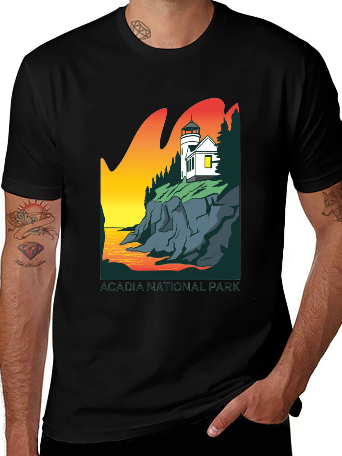 Acadia National Park T-Shirt - Lighthouse Design