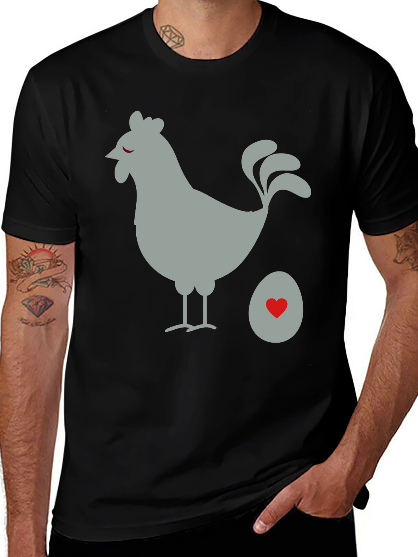 Variant 6 of Chicken & Egg Graphic Tee - Quirky Casual Wear