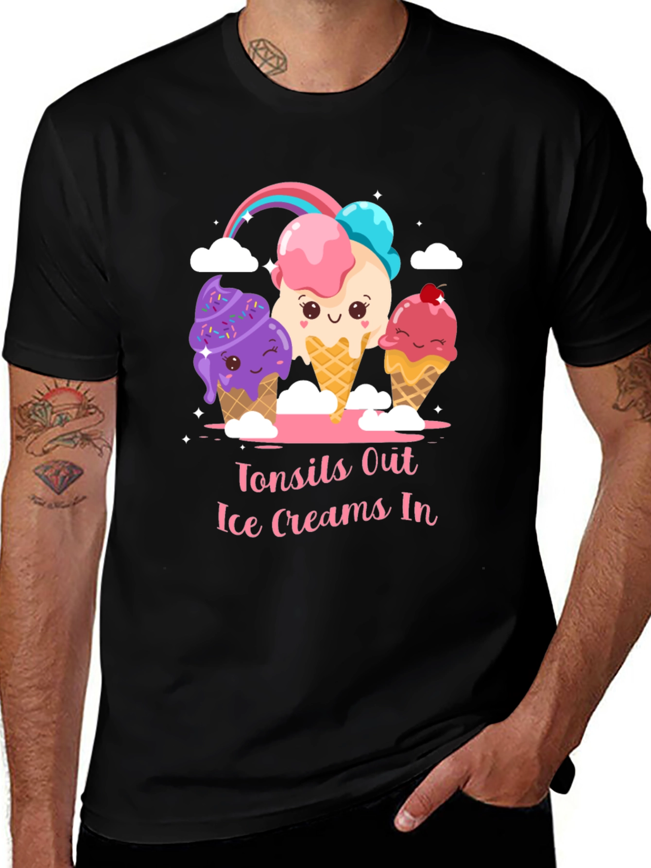 Variant 14 of Tonsils Out Ice Creams In Graphic T-Shirt