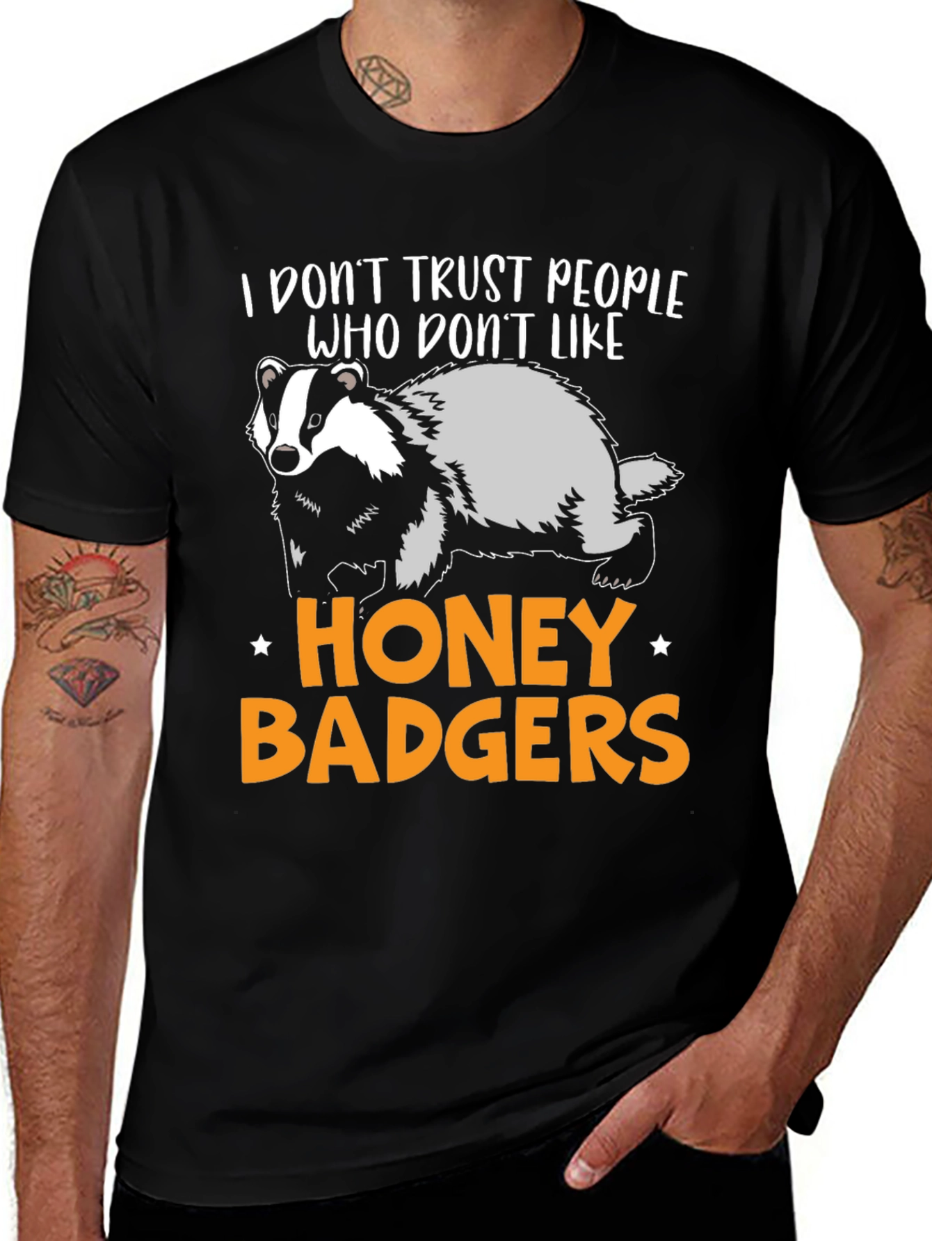 Variant 23 of Honey Badger Graphic Tee - I Don't Trust People Who Don't Like