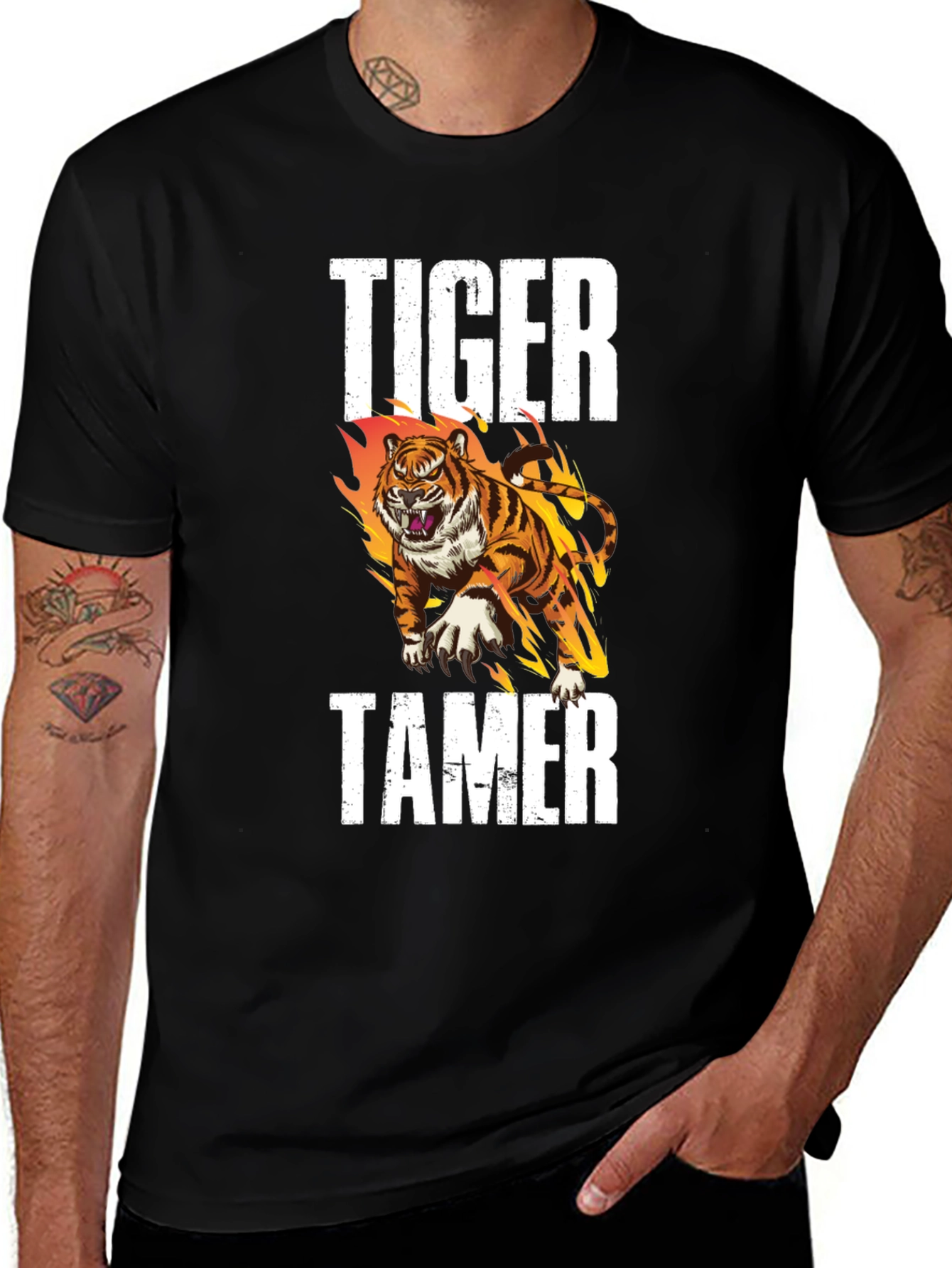 Variant 29 of Tiger Tamer Graphic T-Shirt - Bold Design