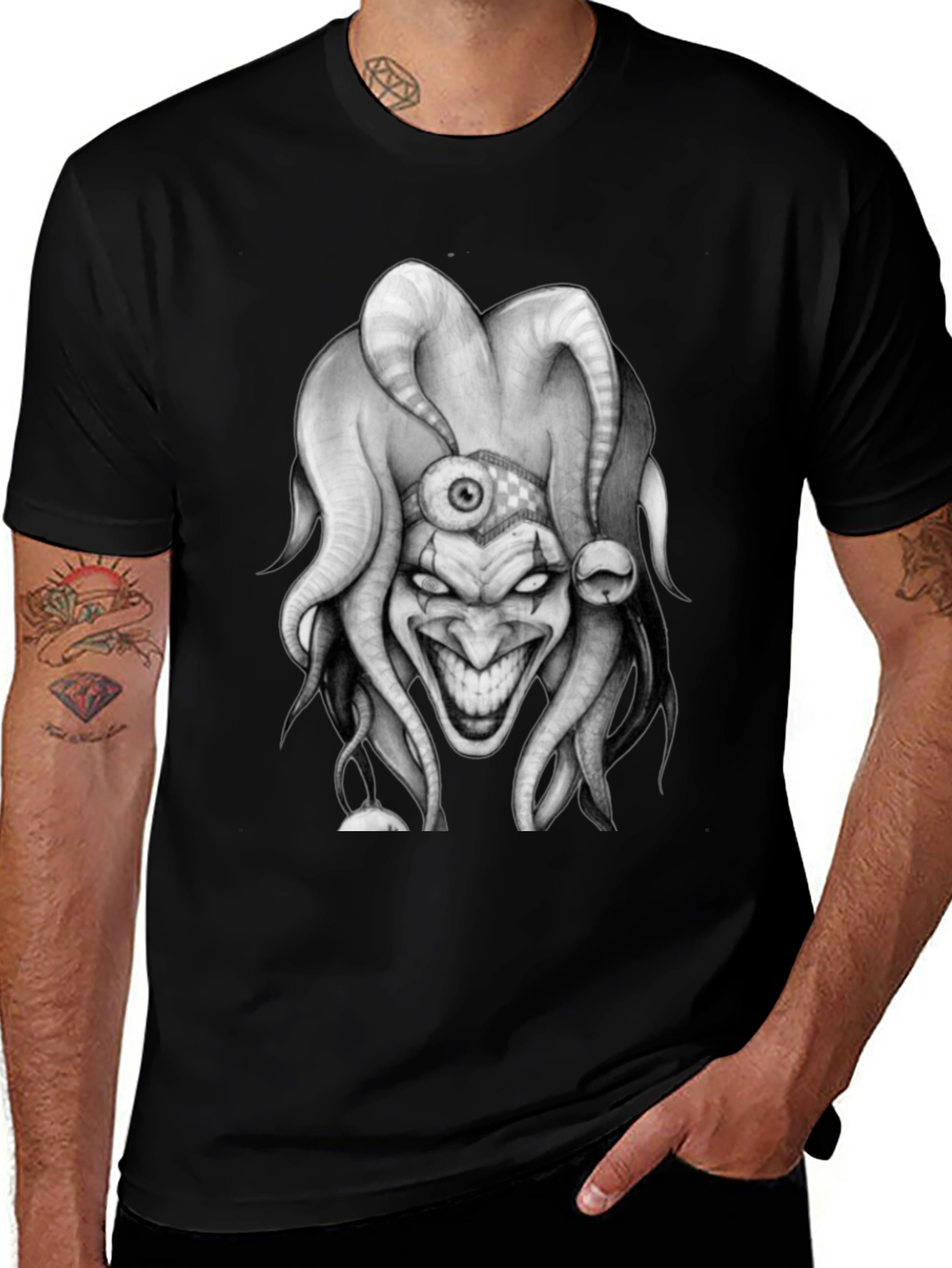 Variant 14 of Evil Jester Graphic Tee - Dark Humor Shirt