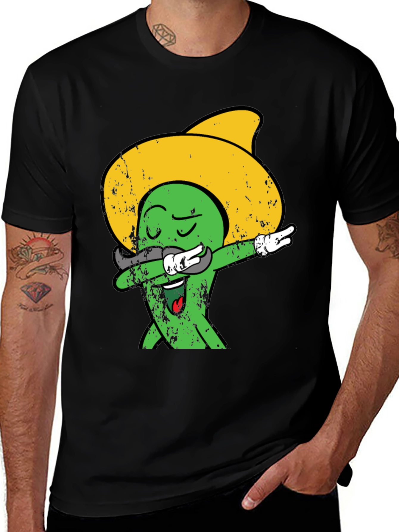 Variant 10 of Dabbing Cactus Sombrero Graphic Tee