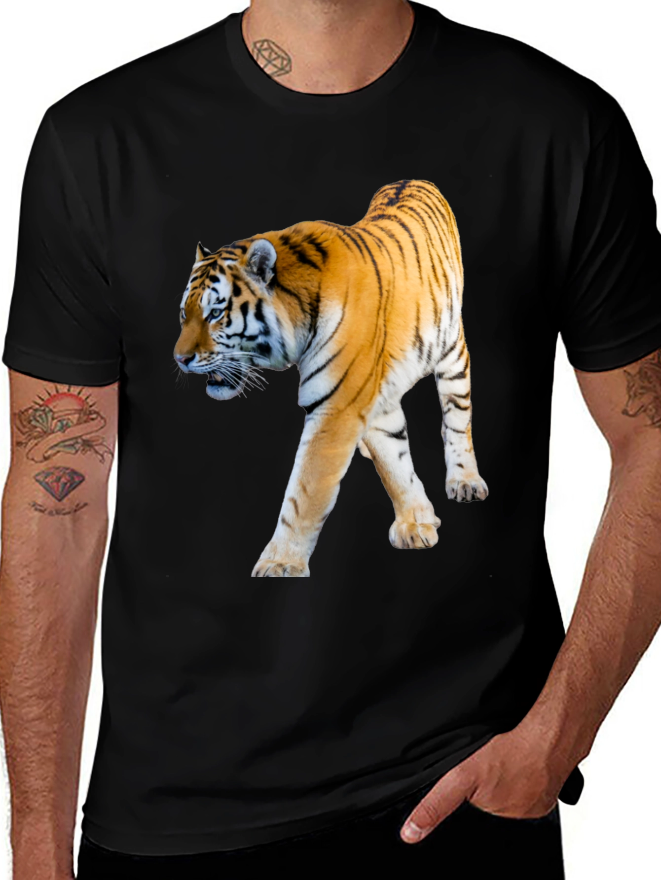 Variant 4 of Tiger Graphic Black T-Shirt