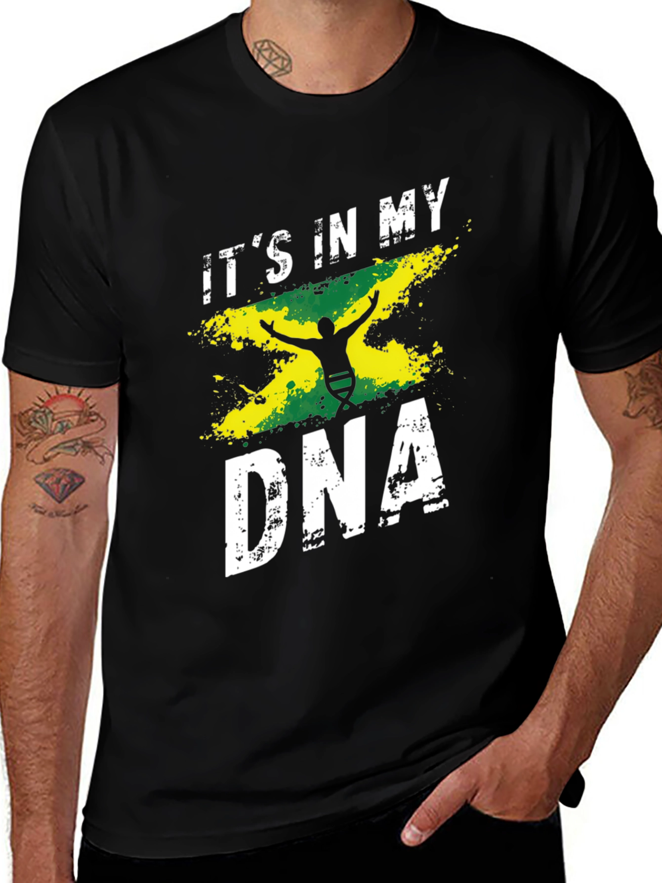 Jamaica DNA T-Shirt Black Crew Neck