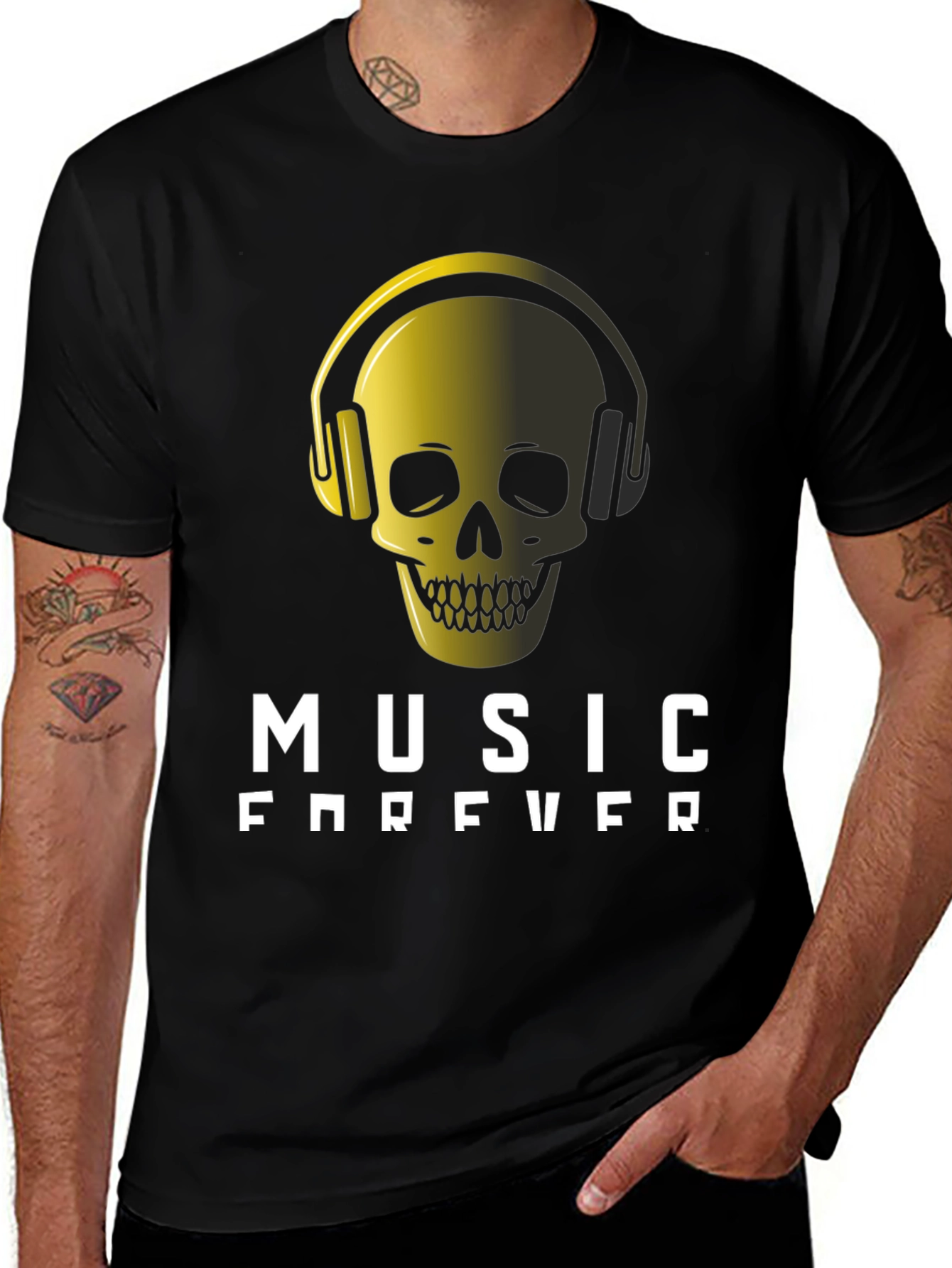 Variant 19 of Music Forever Skull Graphic T-Shirt