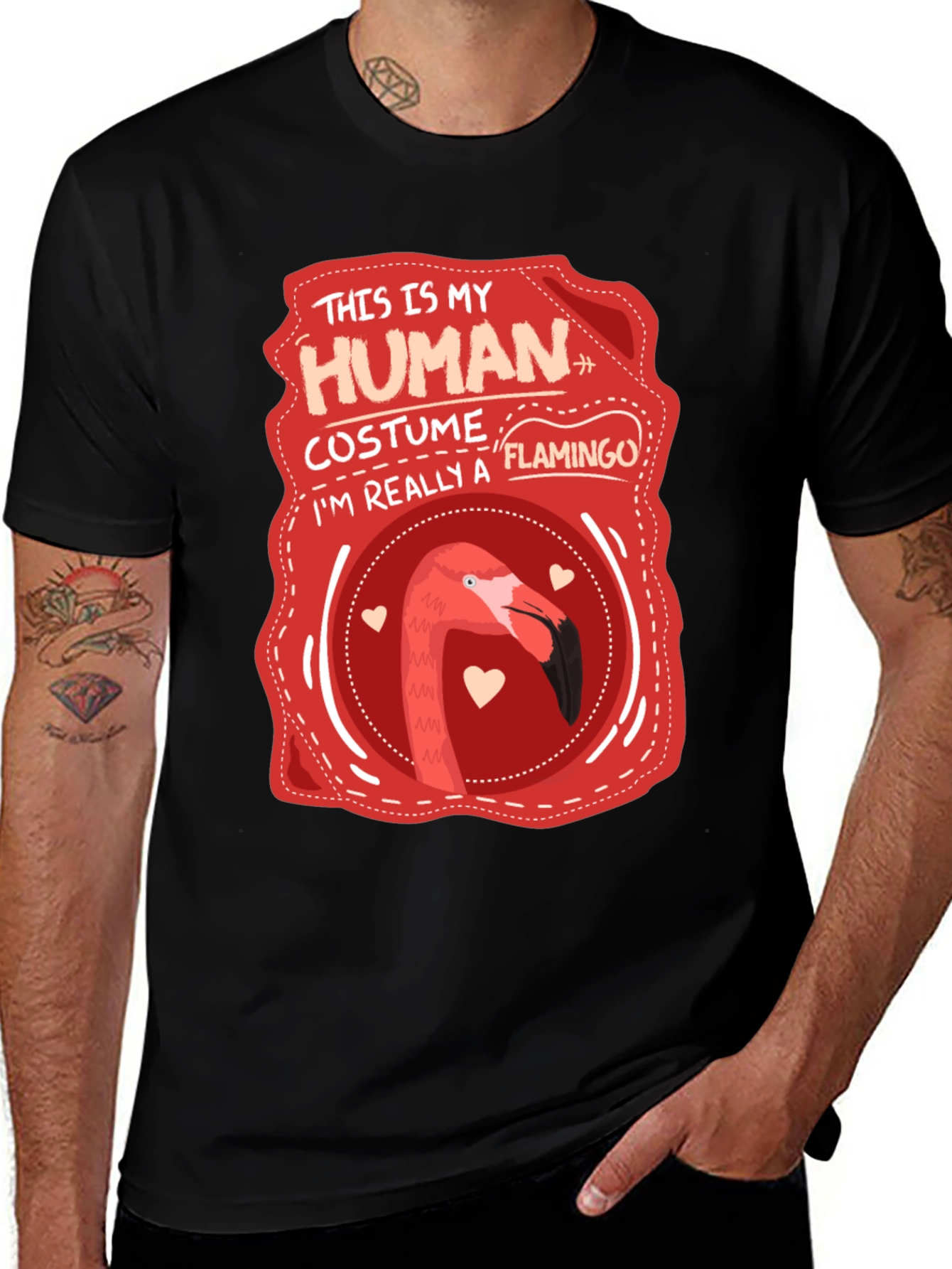 Variant 30 of Human Costume Flamingo T-Shirt