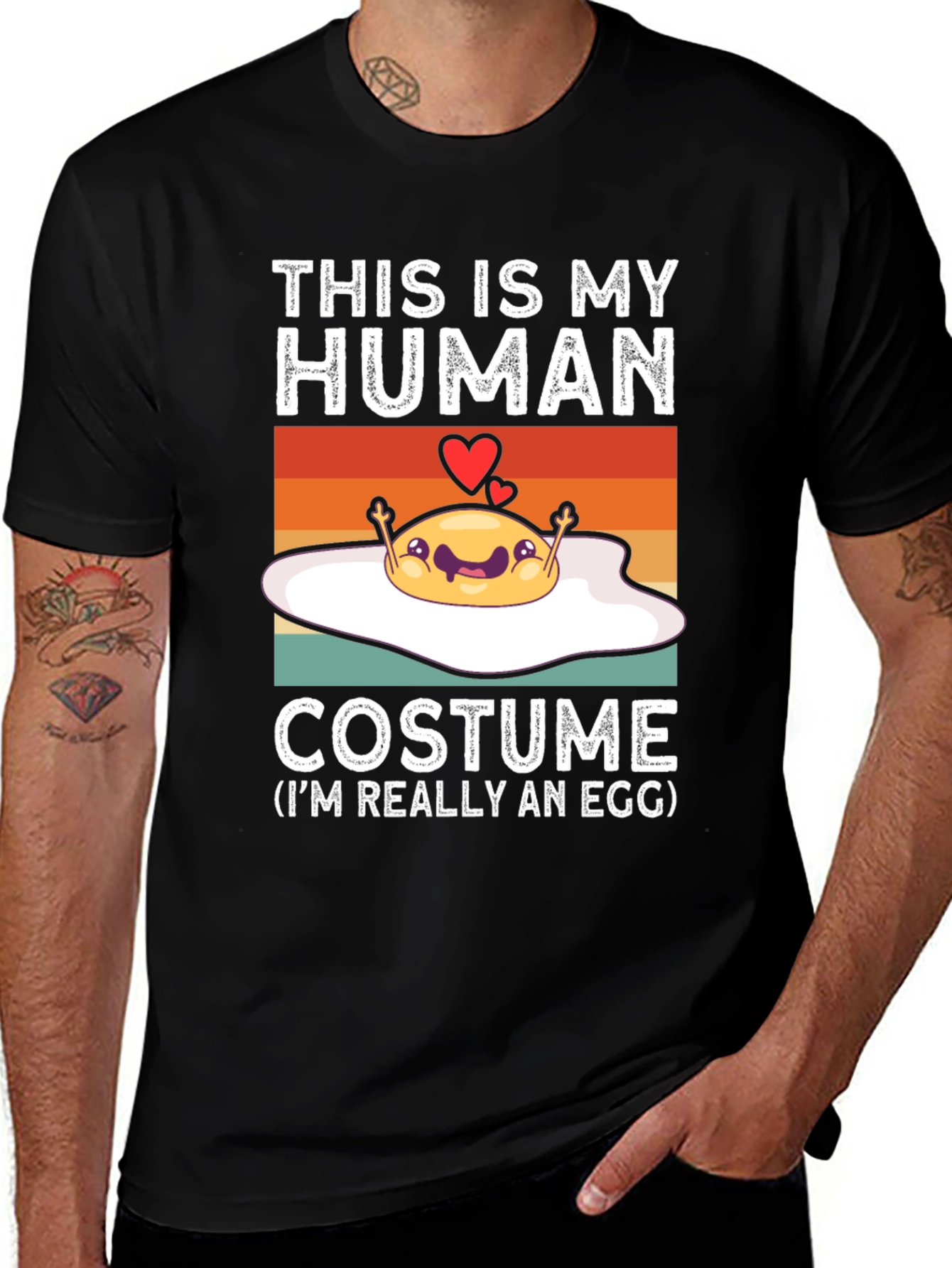 Variant 22 of This Is My Human Costume T-Shirt - Funny Egg Graphic Tee