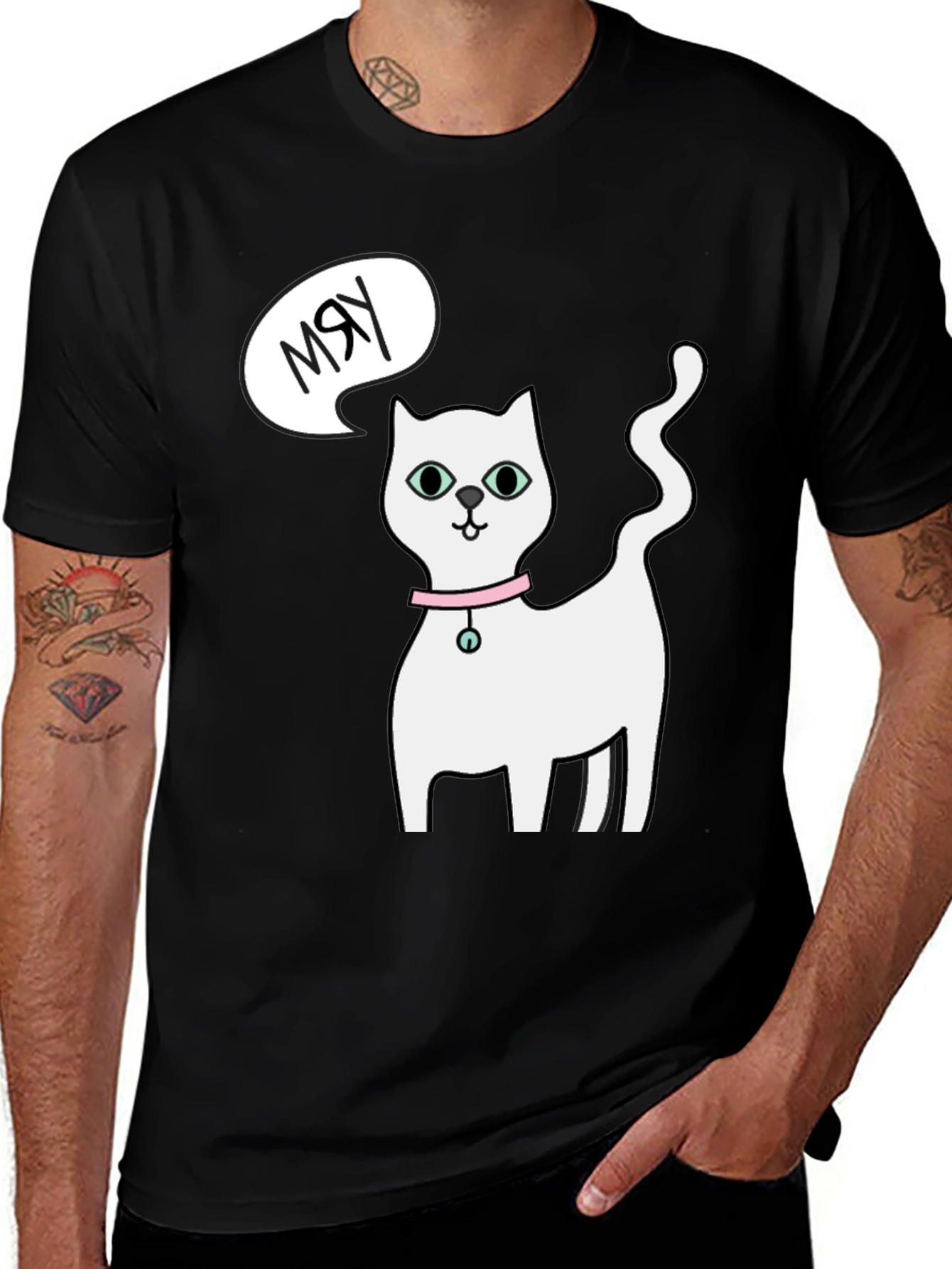 Variant 6 of Funny Cat Meow T-Shirt - Cute Cartoon Kitten