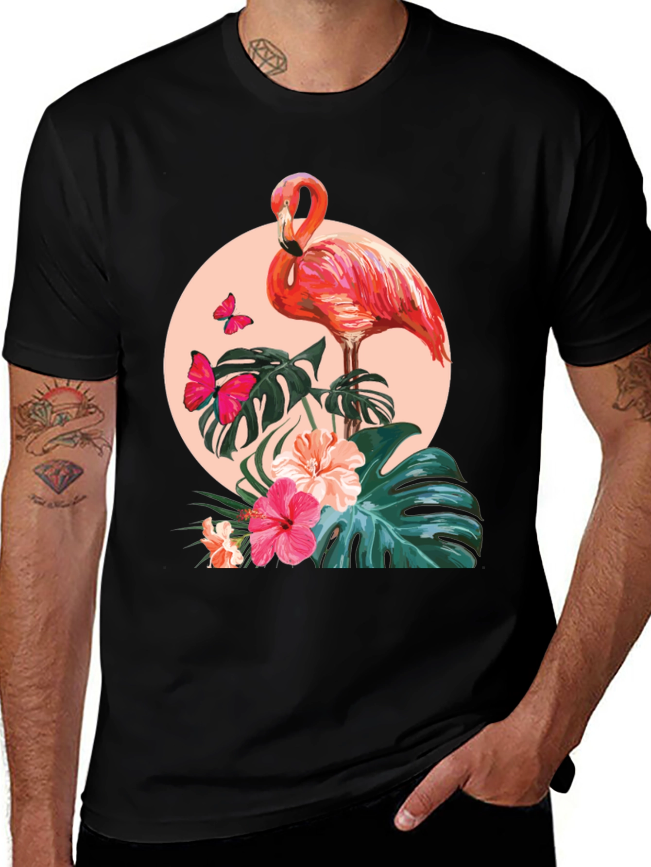 Variant 9 of Flamingo Floral T-Shirt - Tropical Vibes
