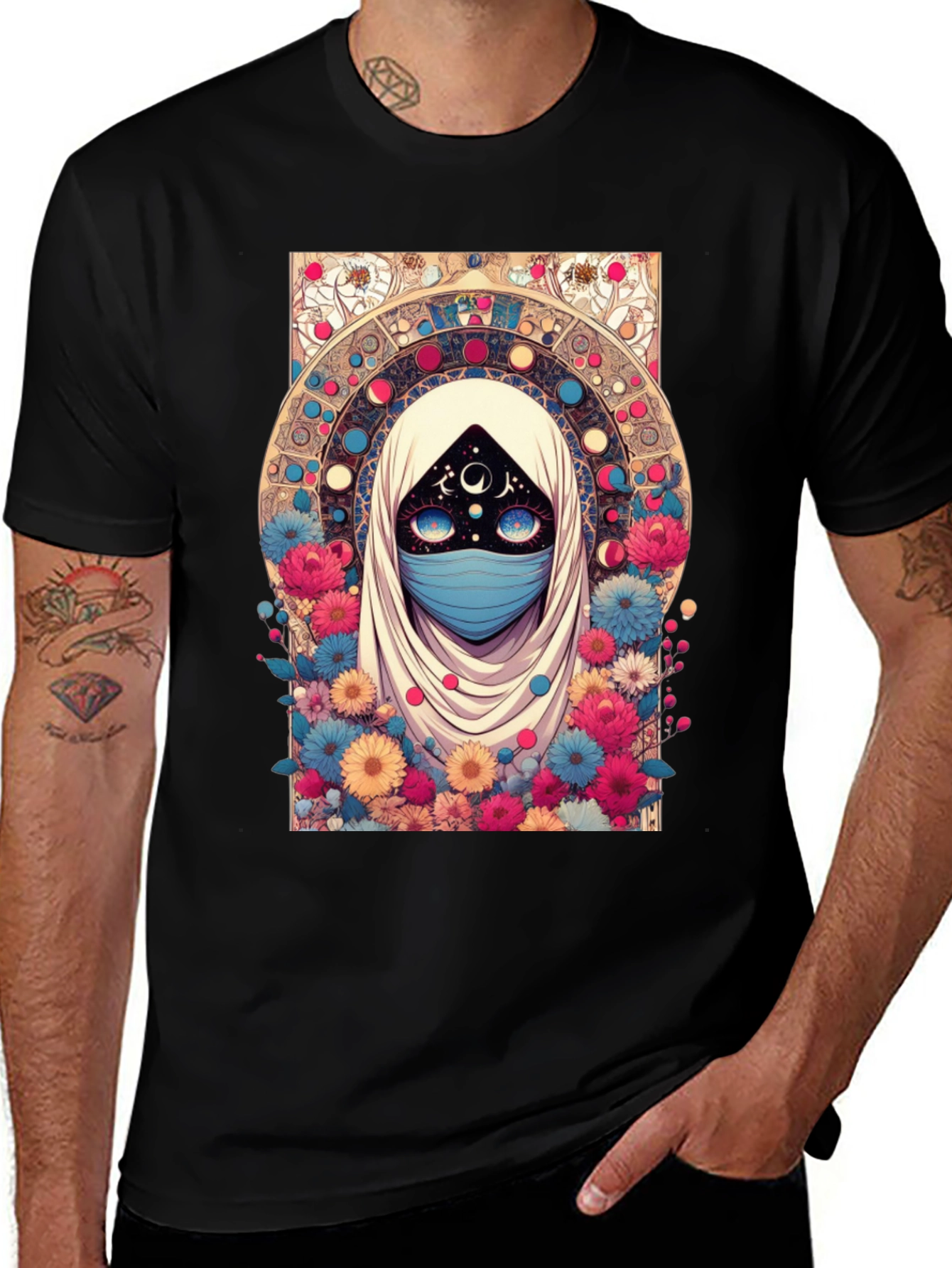 Variant 17 of Mystic Floral Graphic Tee - Unique Design