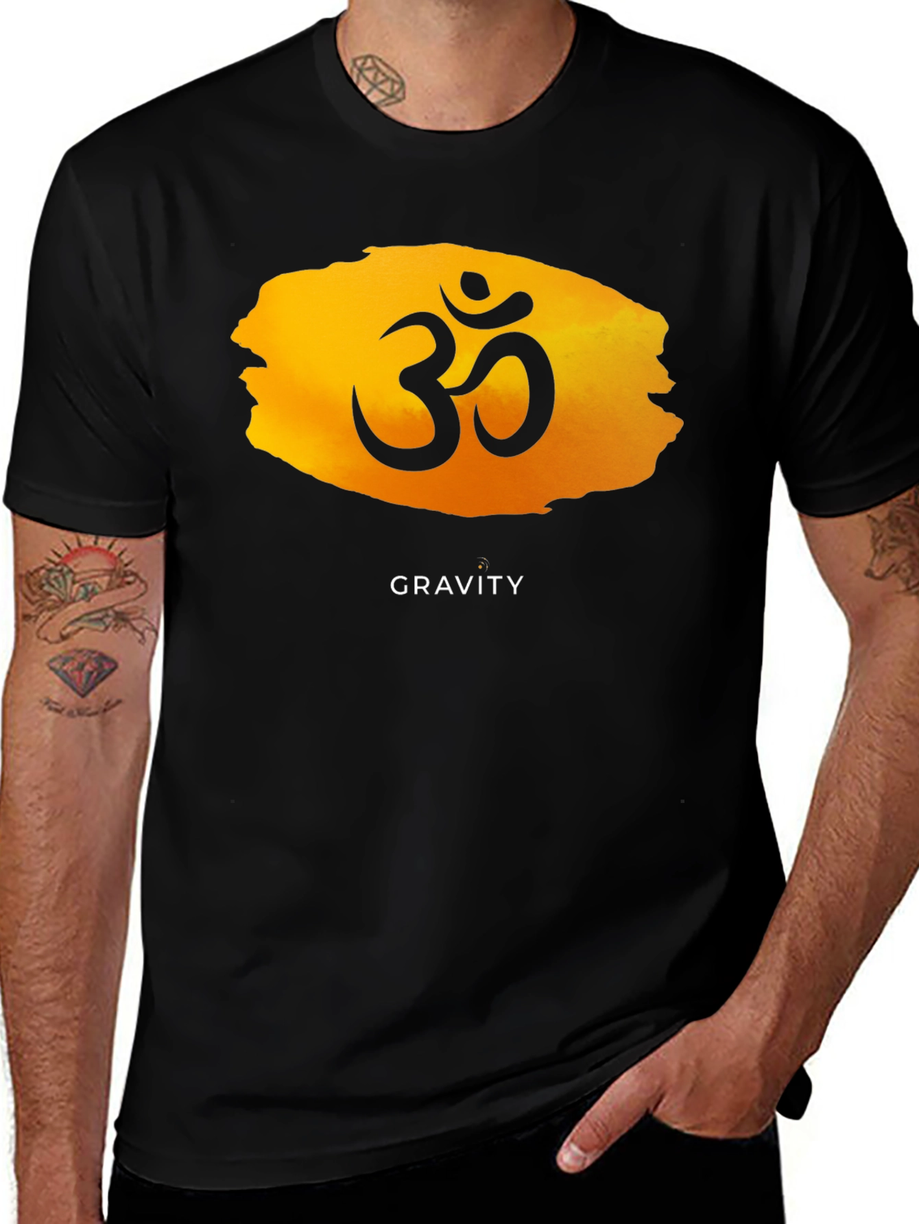 Variant 4 of Om Symbol Gravity Graphic Tee - Unisex Black T-Shirt