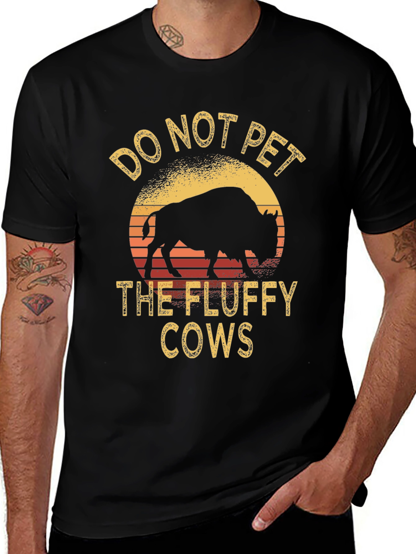 Variant 18 of Do Not Pet Fluffy Cows Graphic Tee