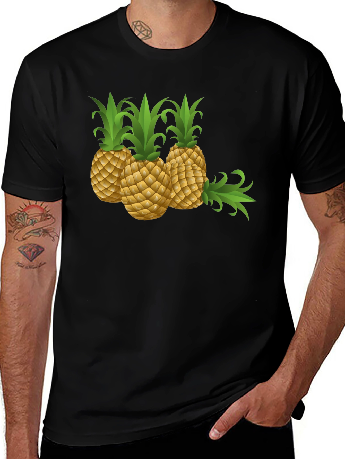 Variant 5 of Pineapple Trio Black Tee
