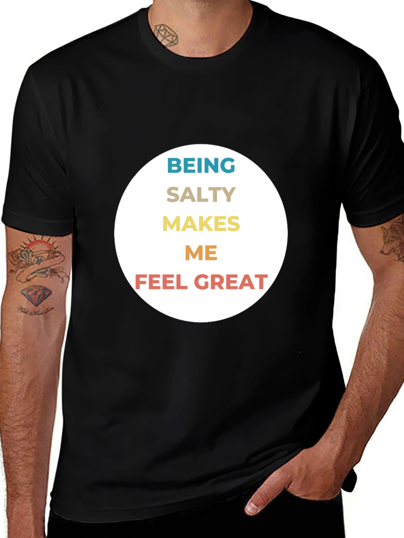 Variant 3 of Salty Makes Me Feel Great Black T-Shirt