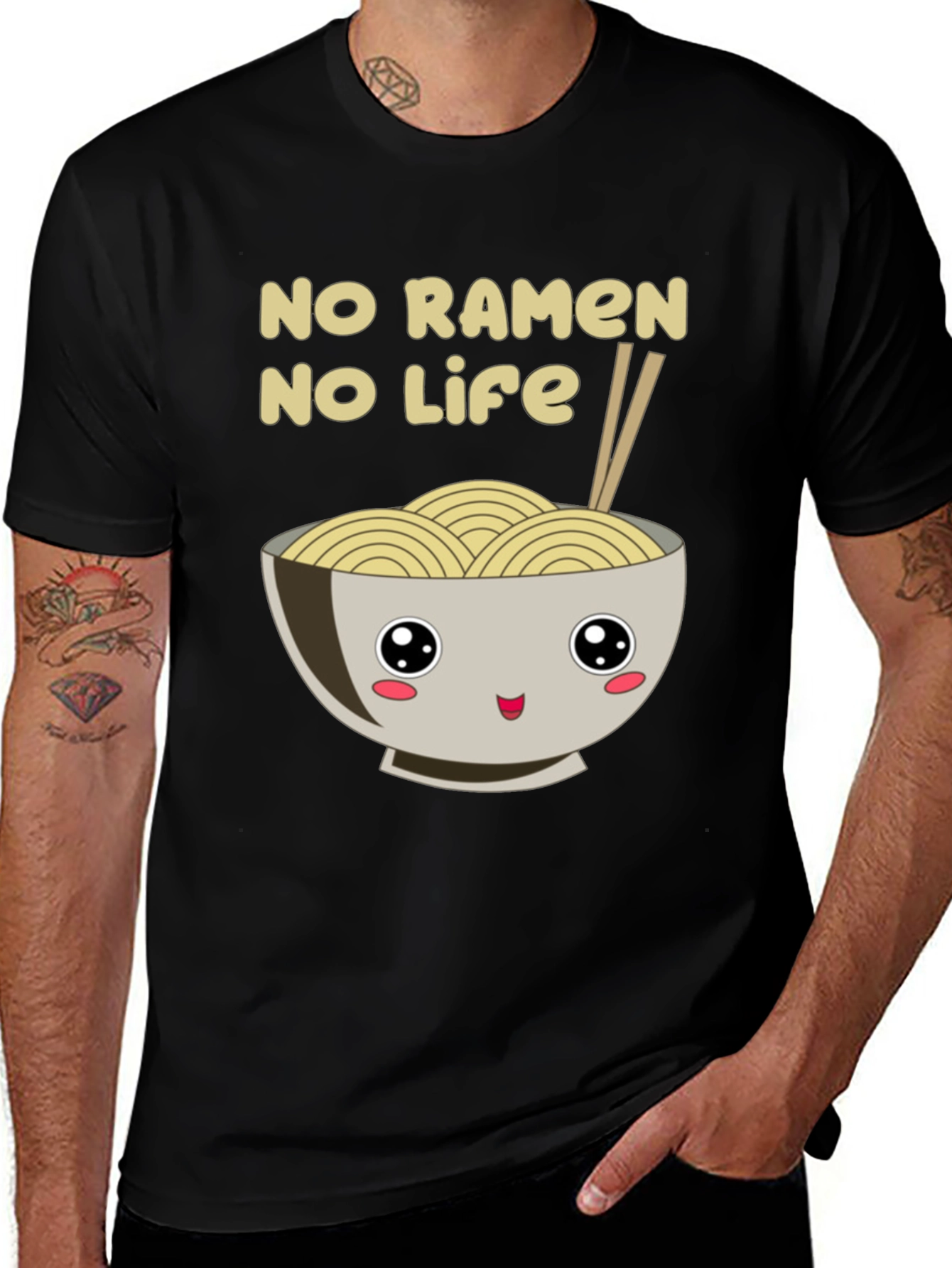 Variant 13 of No Ramen No Life T-Shirt - Cute Kawaii Noodle Bowl Graphic Tee