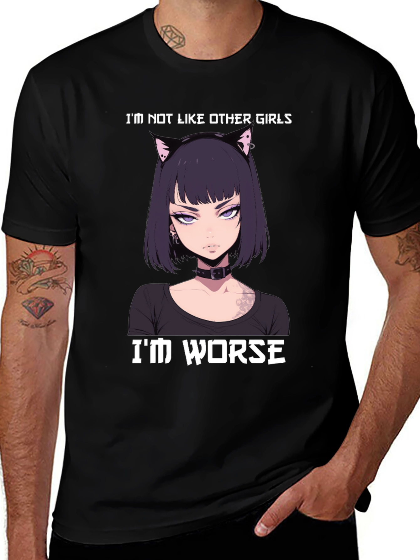 Variant 13 of Anime Girl Graphic Tee - I'm Not Like Other Girls