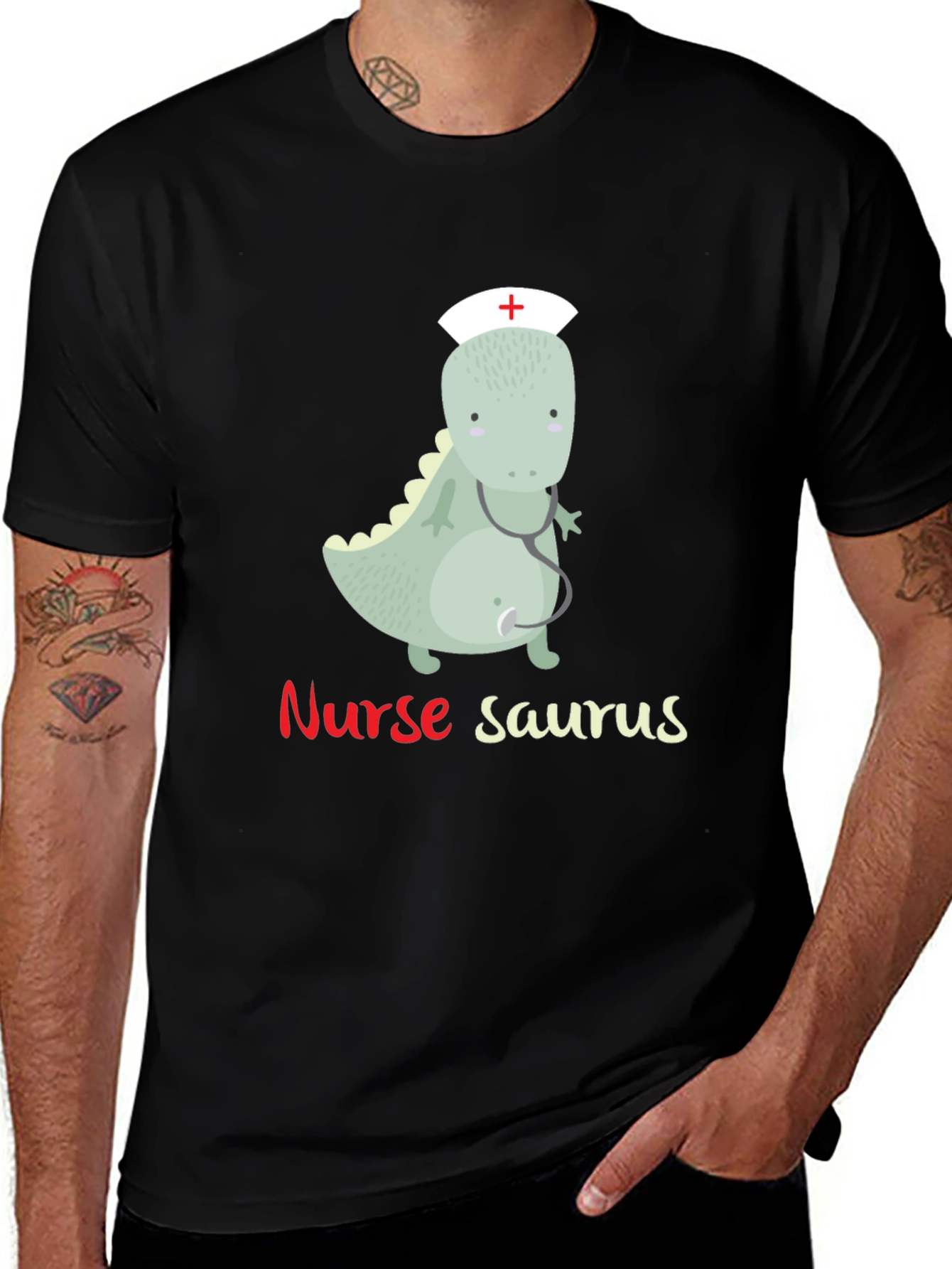 Variant 19 of Nurse Saurus T-Shirt - Funny Dinosaur Graphic Tee