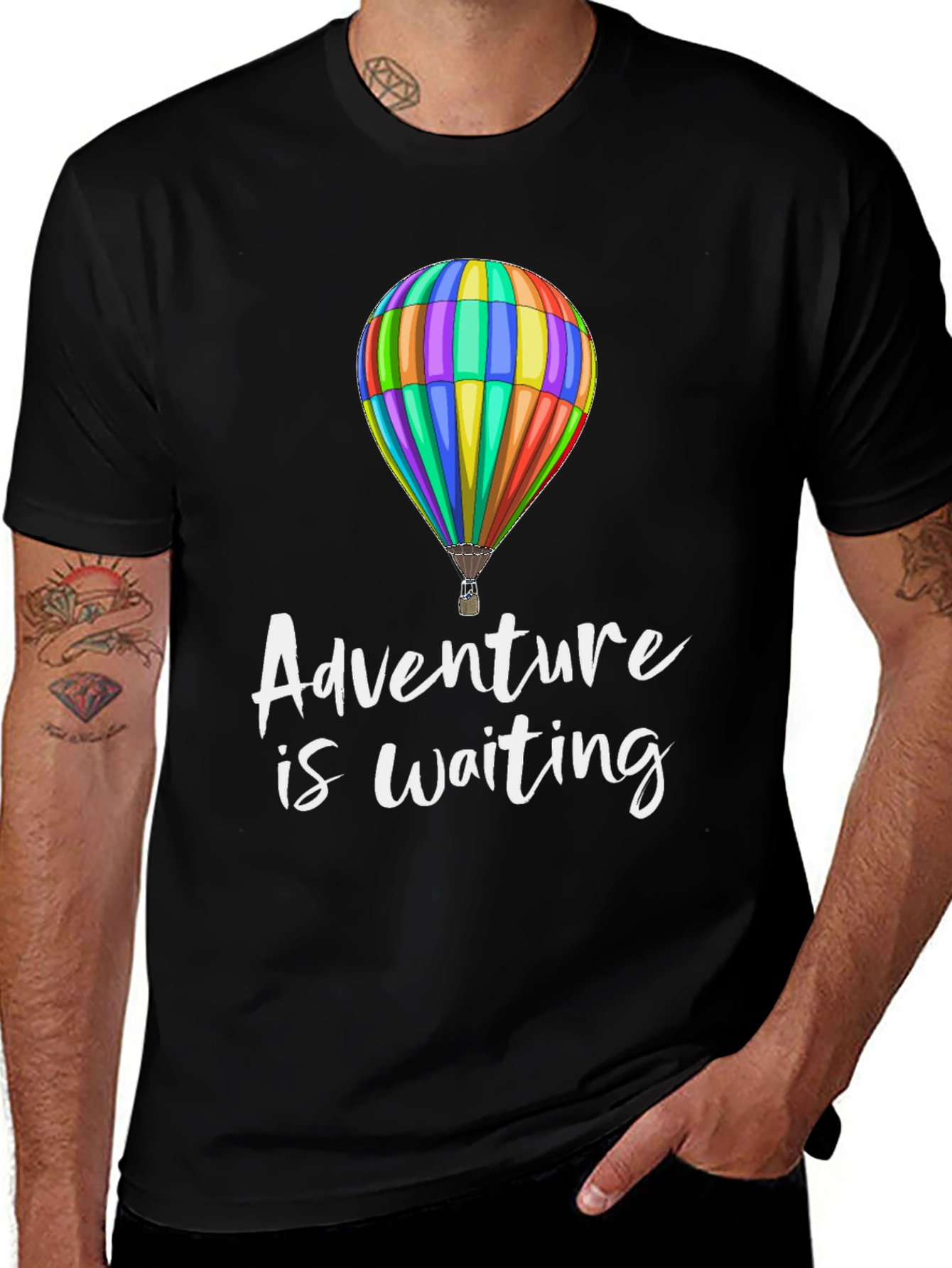 Variant 24 of Adventure is Waiting Hot Air Balloon Graphic Tee
