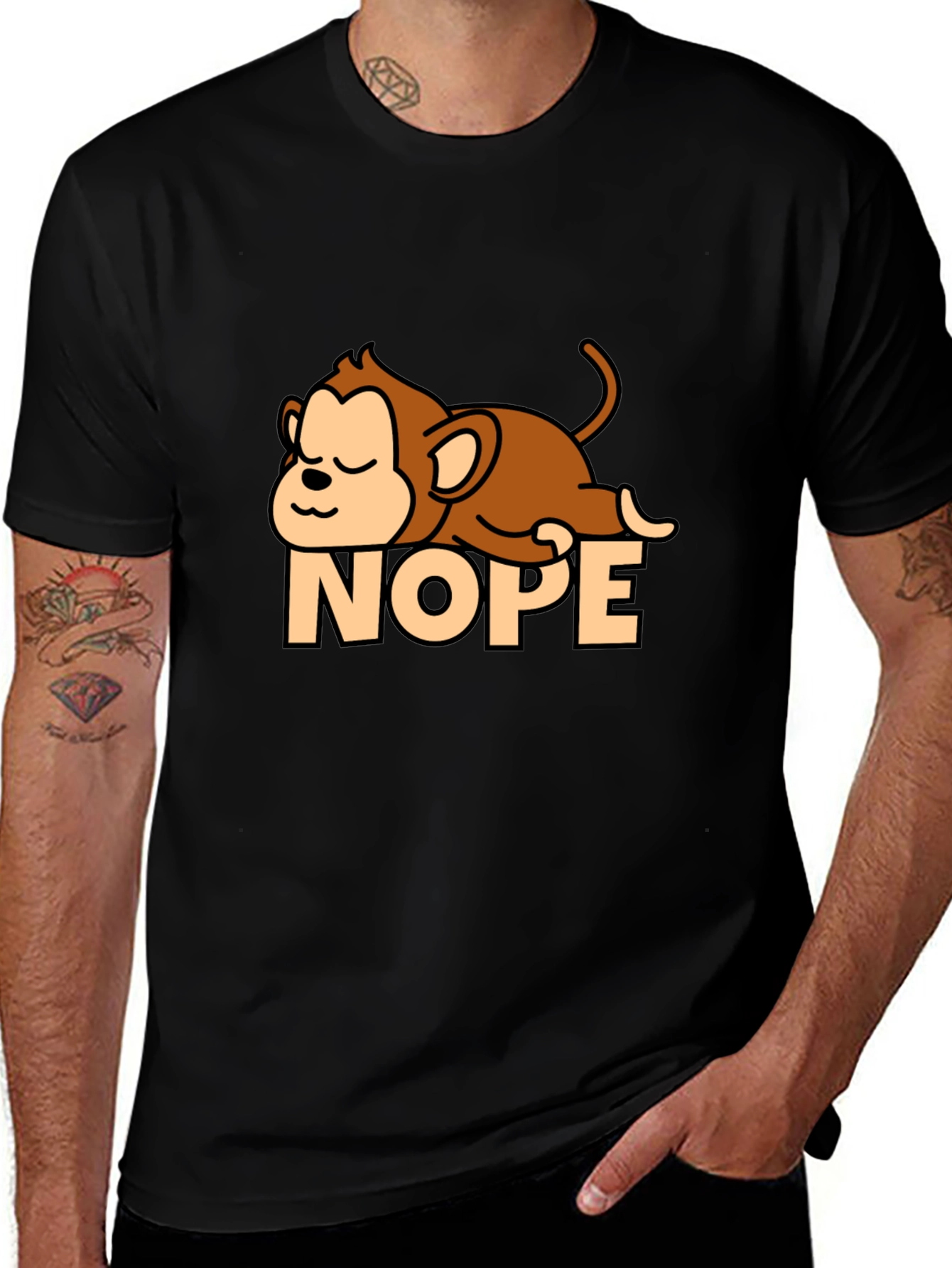 Variant 13 of Nope Monkey T-Shirt - Lazy Funny Relax Graphic Tee