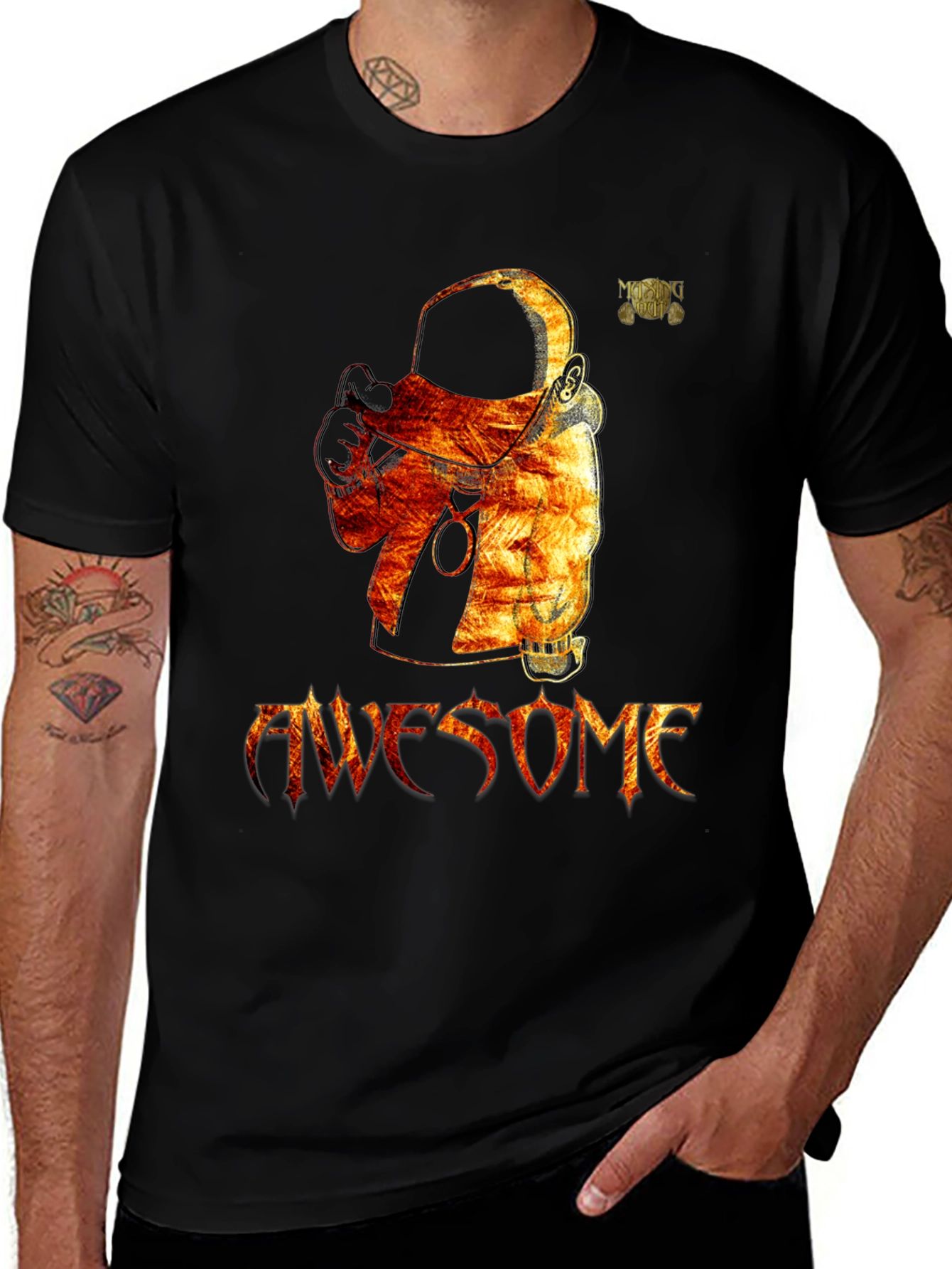 Variant 28 of Awesome Astronaut Graphic Black T-Shirt