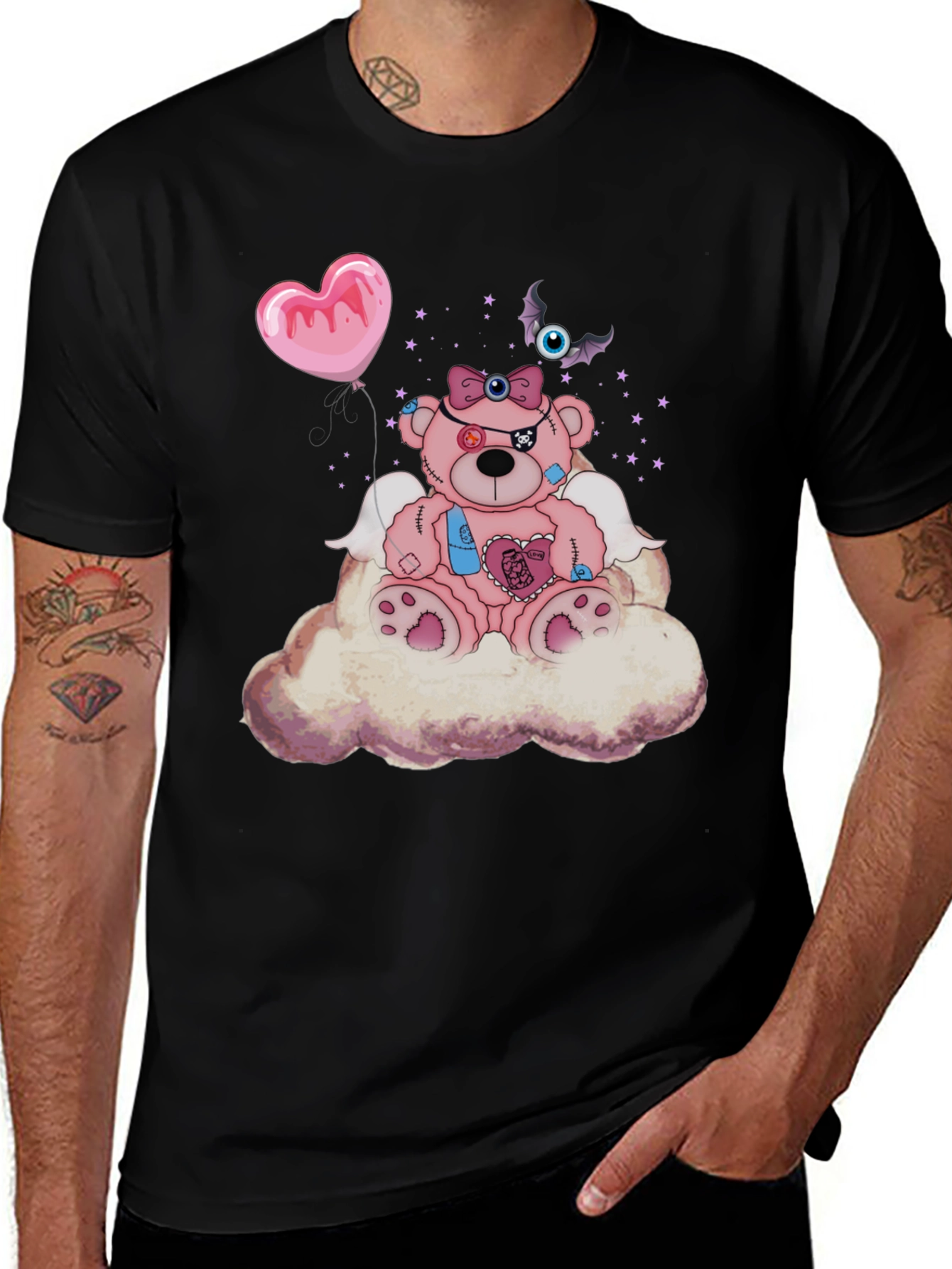 Variant 12 of Creepy Cute Teddy Bear on Cloud T-Shirt
