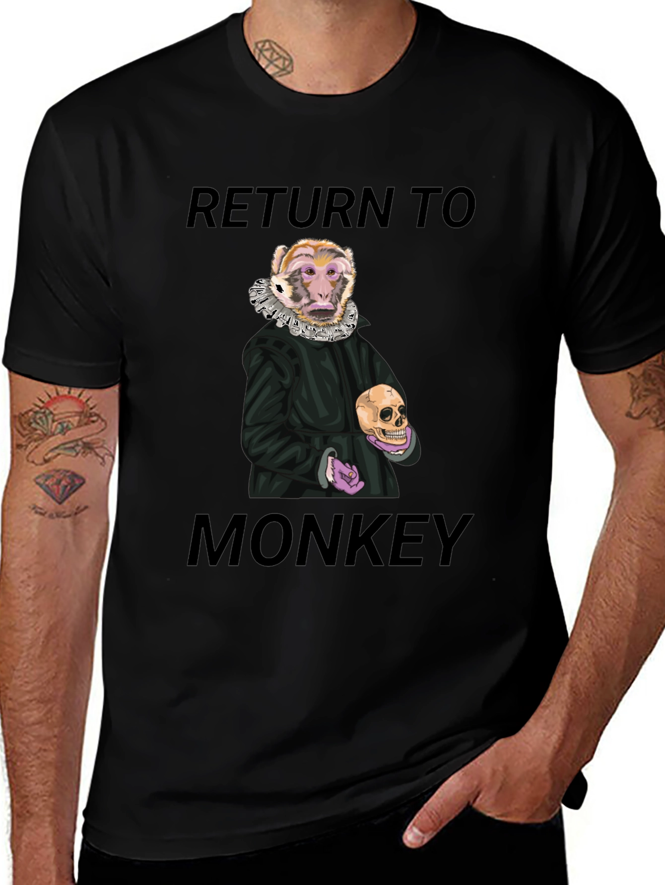 Variant 15 of Return to Monkey Graphic T-Shirt - Black