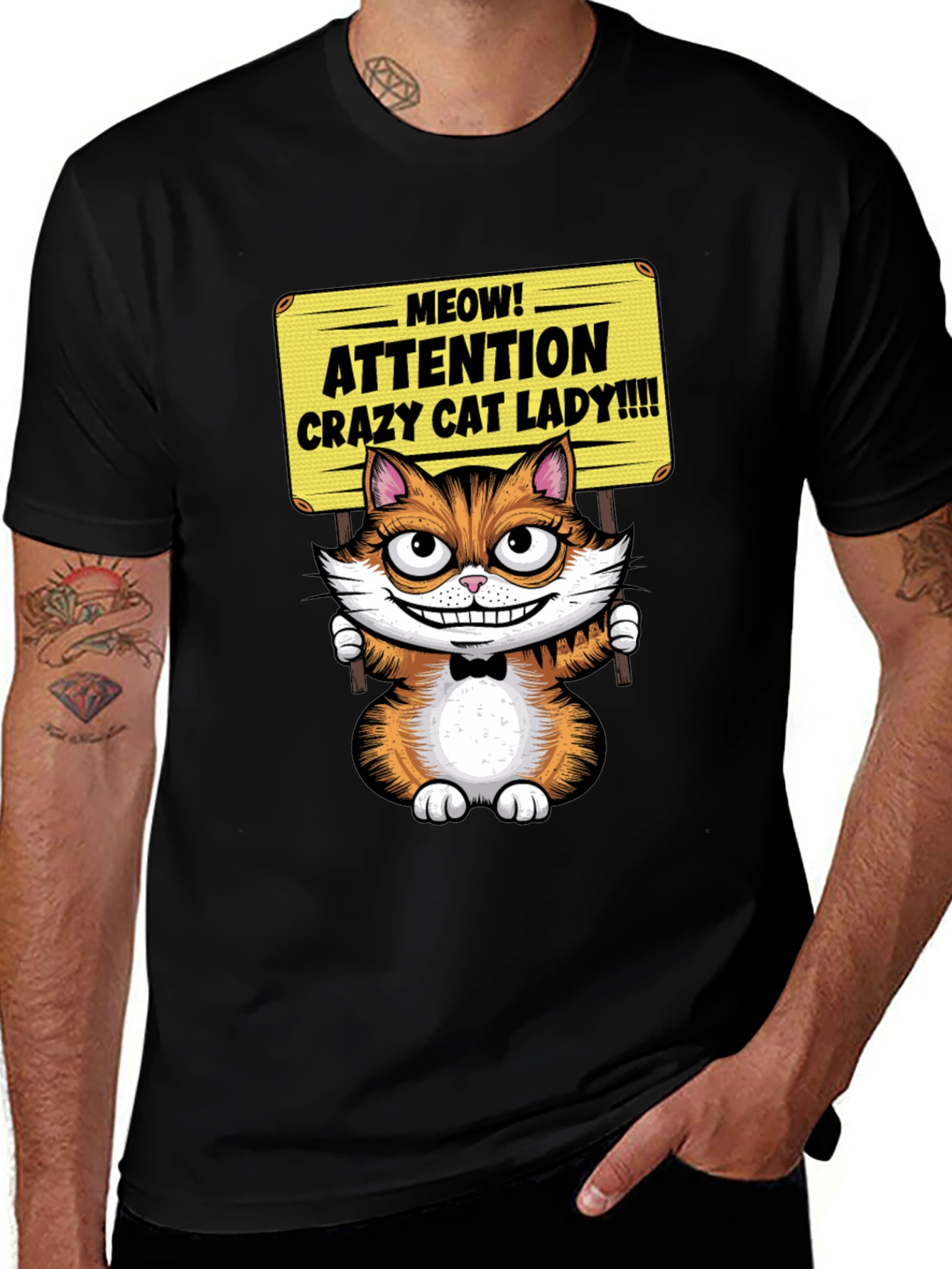 Variant 23 of Crazy Cat Lady T-Shirt: Funny Meow Attention Tee