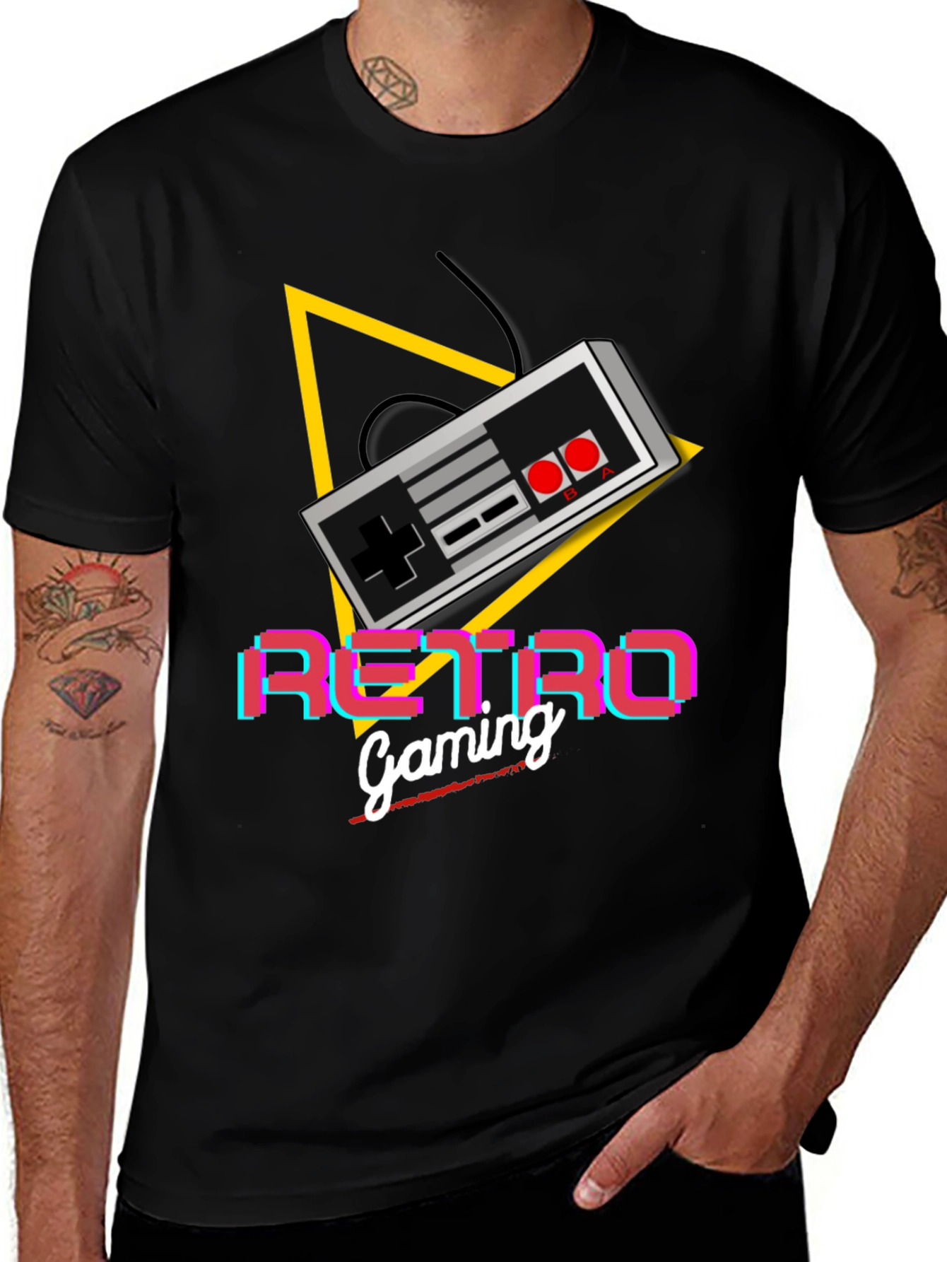 Black Retro Gaming T-Shirt main image