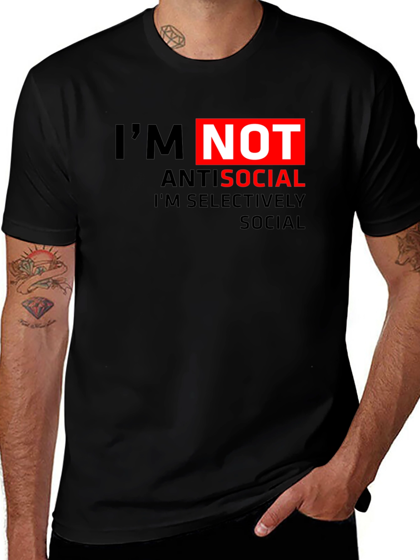 I'm Not Antisocial T-Shirt - Selectively Social Tee