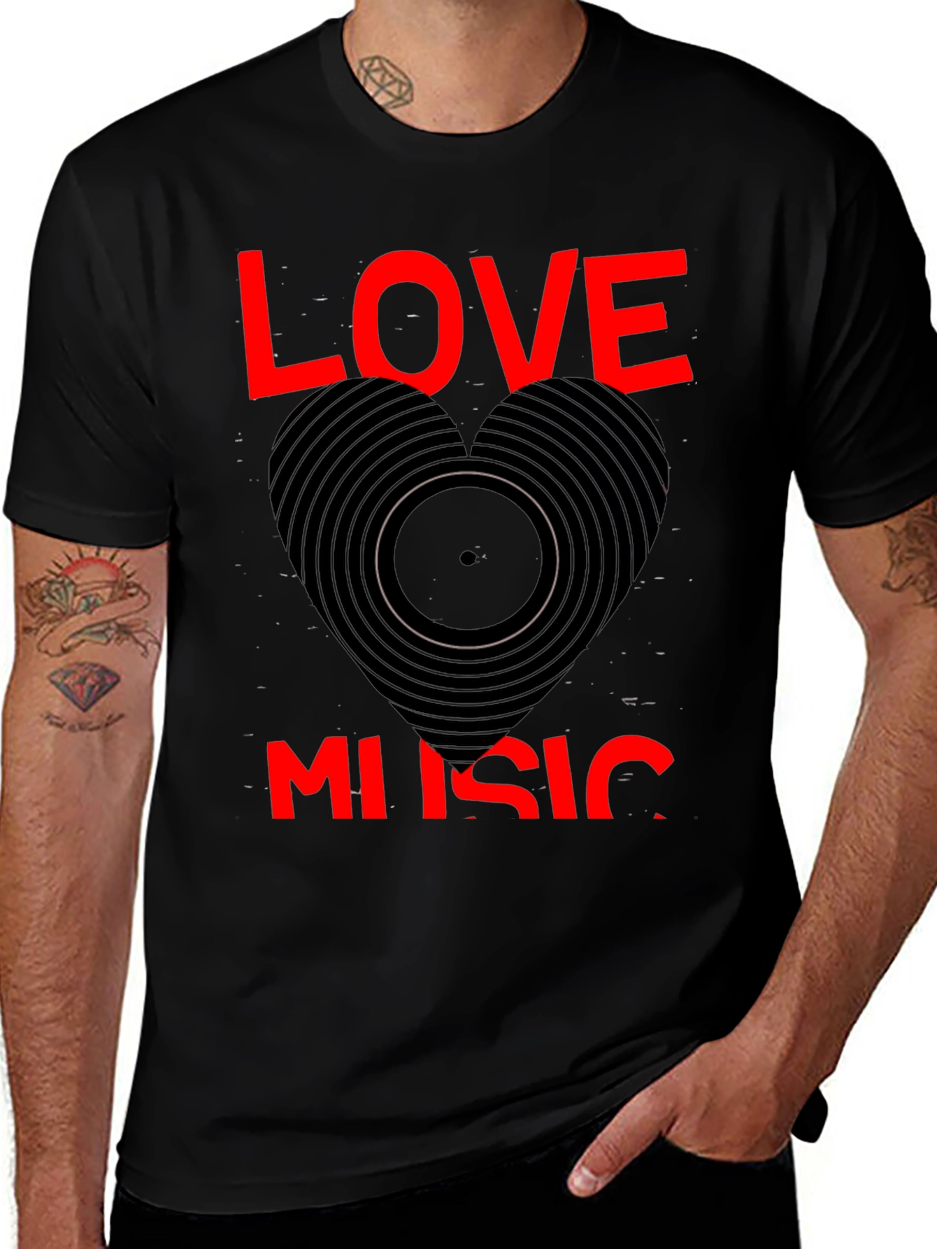 Variant 7 of Love Music T-Shirt - Vinyl Record Heart