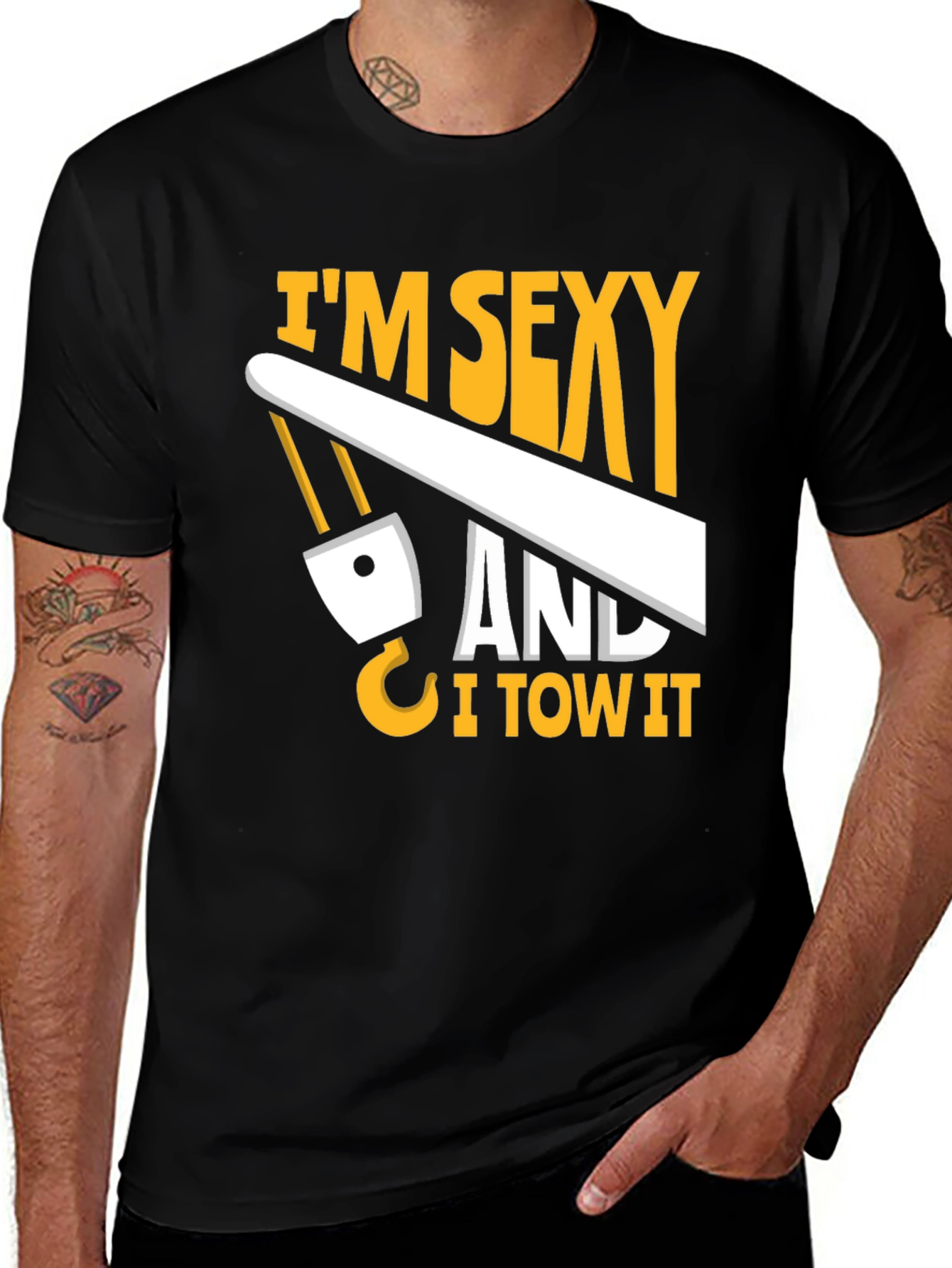 Variant 11 of I'm Sexy And I Tow It Men's Black T-Shirt