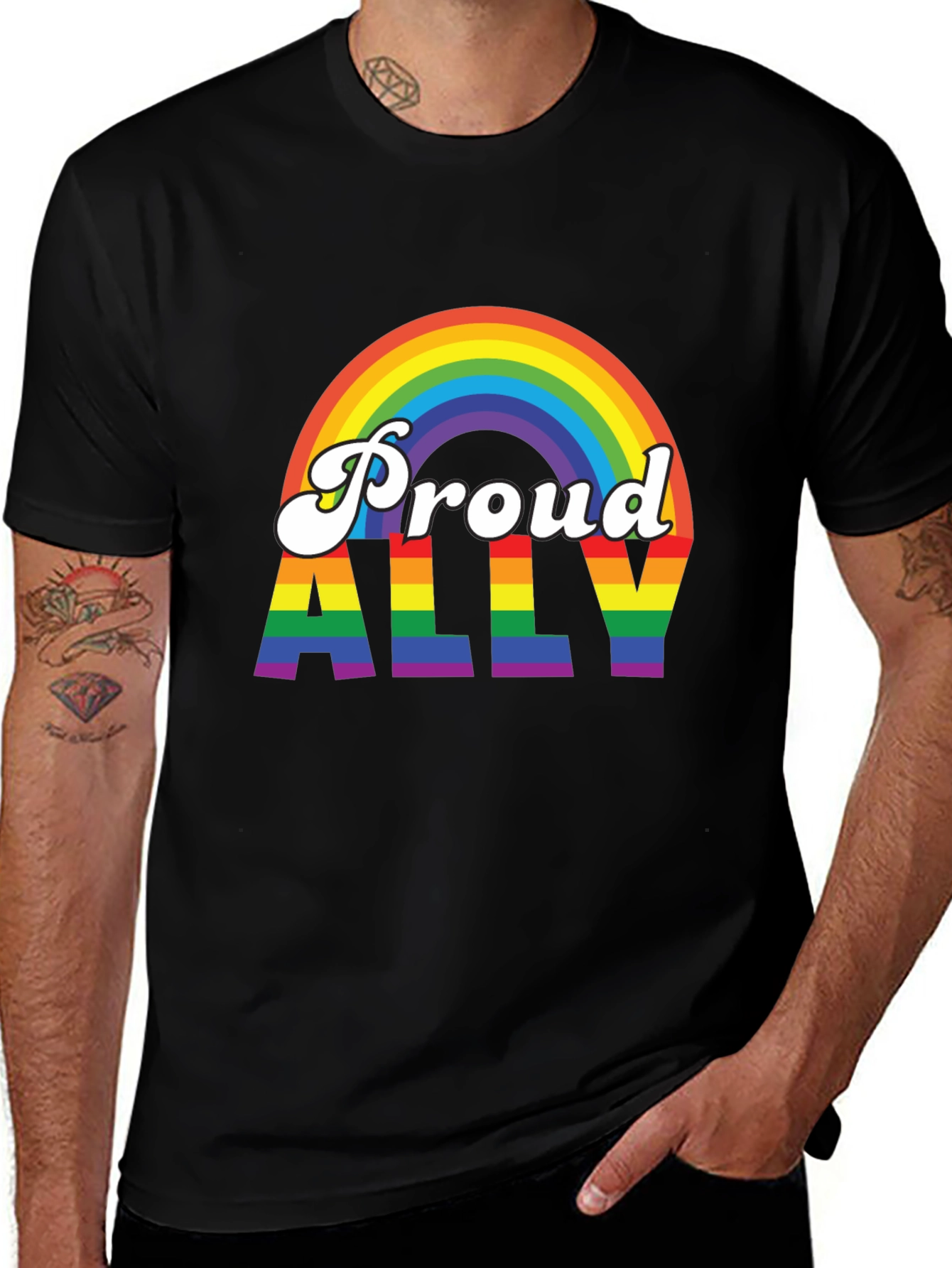 Variant 20 of Proud Ally Rainbow Graphic T-Shirt