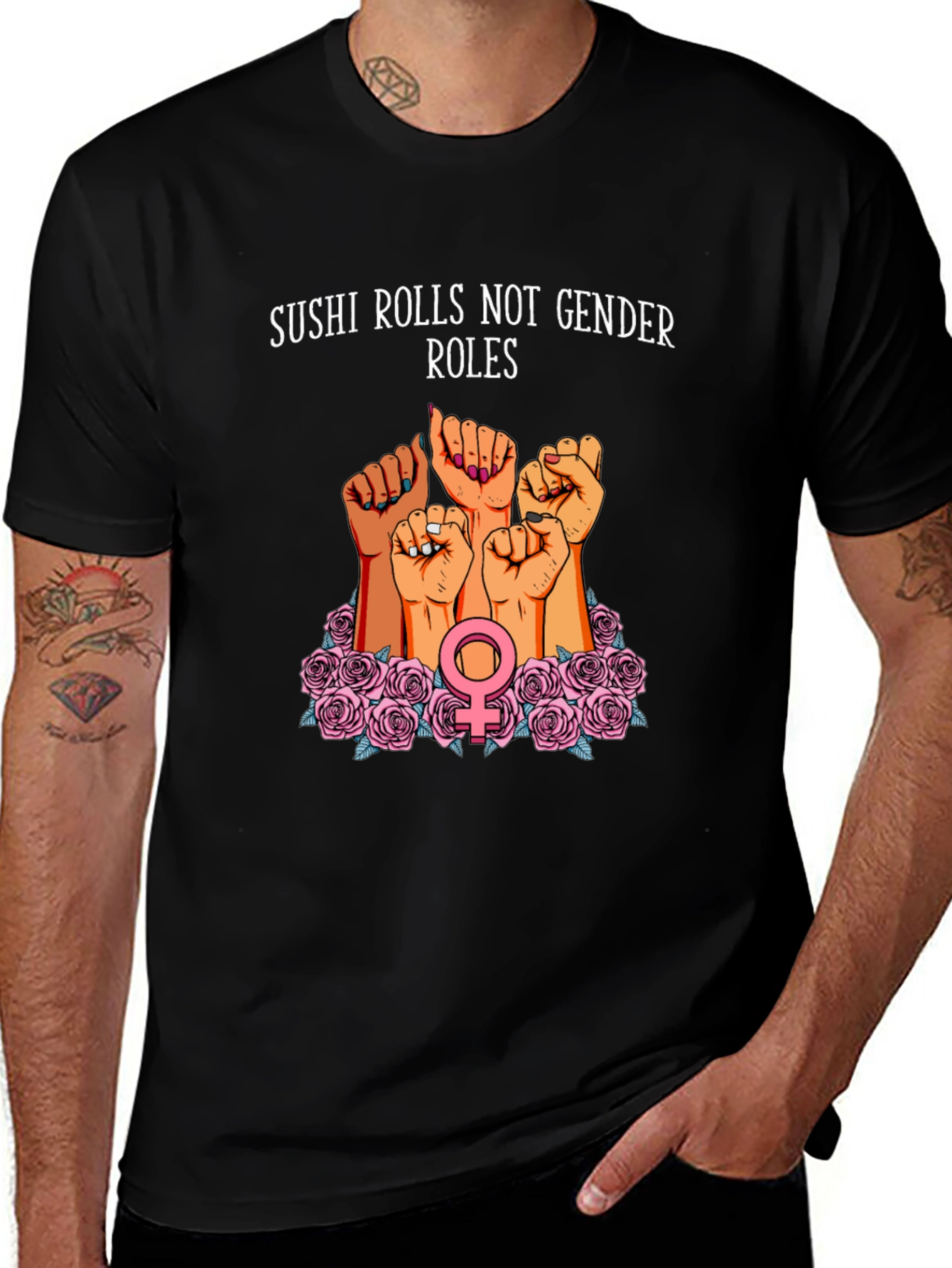 Variant 17 of Feminist Sushi Rolls T-Shirt: Gender Equality Tee