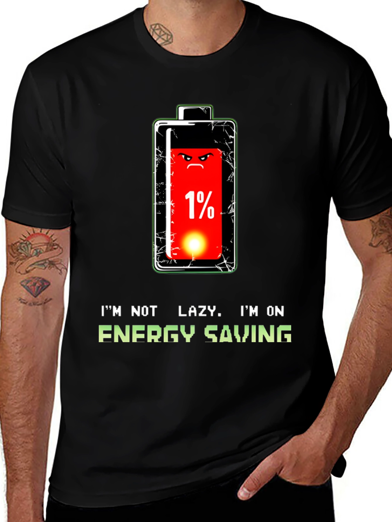 Variant 27 of Funny Energy Saving Mode T-Shirt