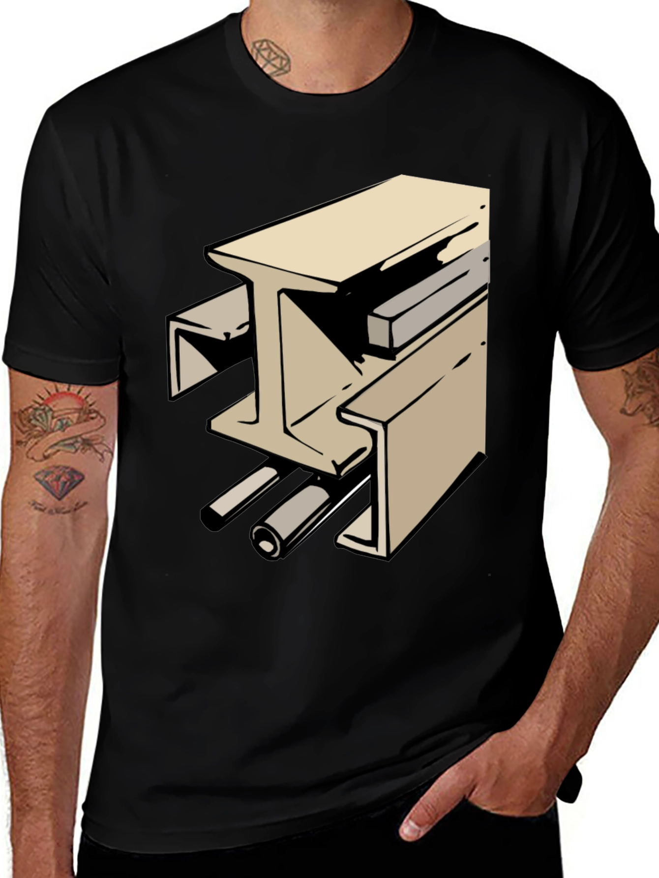 Variant 11 of Construction Tee: Beam Graphic T-Shirt