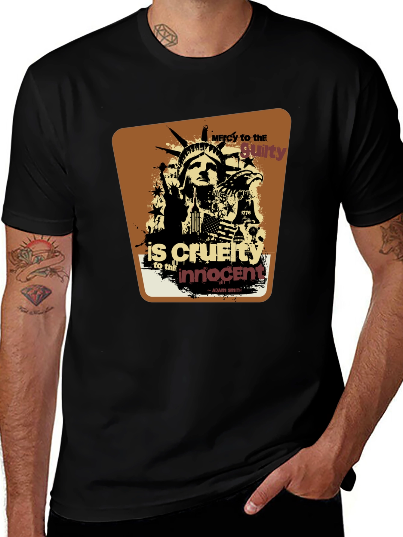 Variant 14 of Liberty Graphic Tee - "Mercy to the Guilty..."