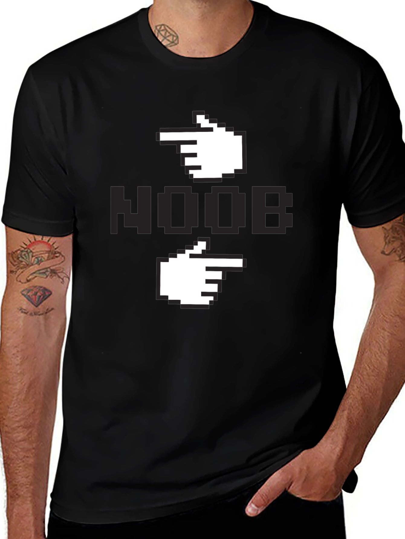 Variant 24 of Noob Gamer T-Shirt - Pixel Art Hand Design