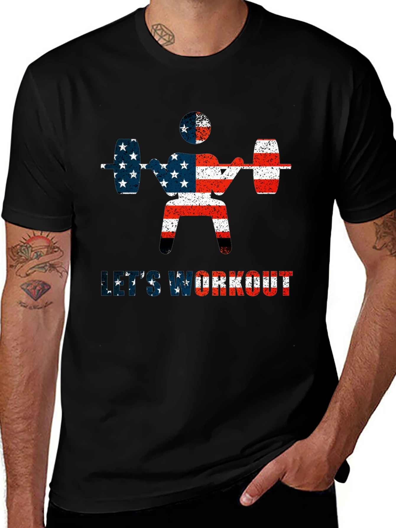Variant 15 of USA Flag Workout T-Shirt