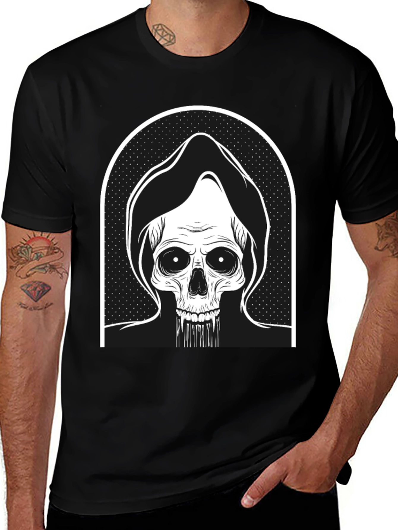 Variant 12 of Grim Reaper Graphic Tee - Black