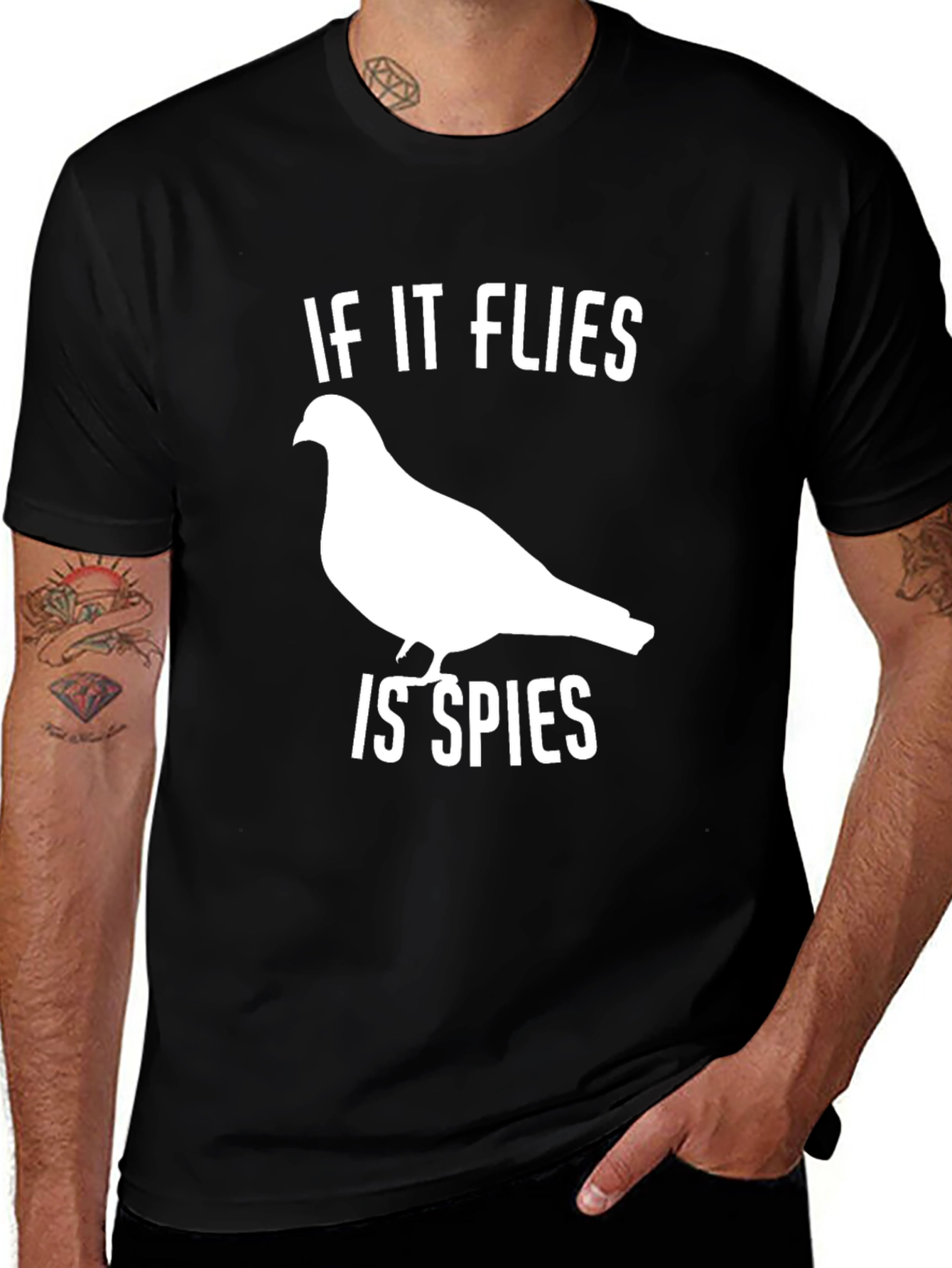 Variant 29 of Funny Bird Conspiracy T-Shirt - If It Flies, It Spies