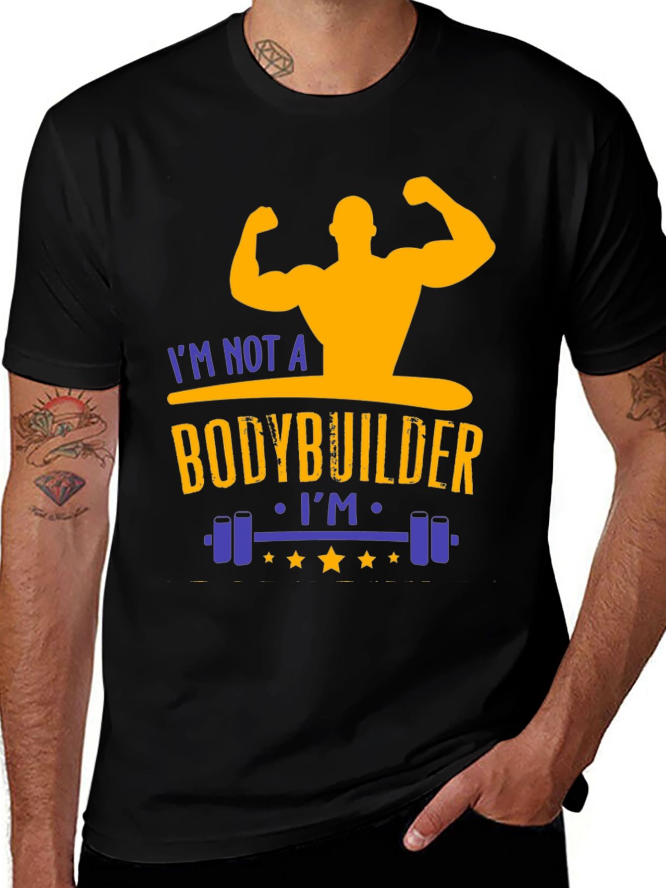 Variant 6 of Funny Gym T-Shirt: Not a Bodybuilder Workout Tee