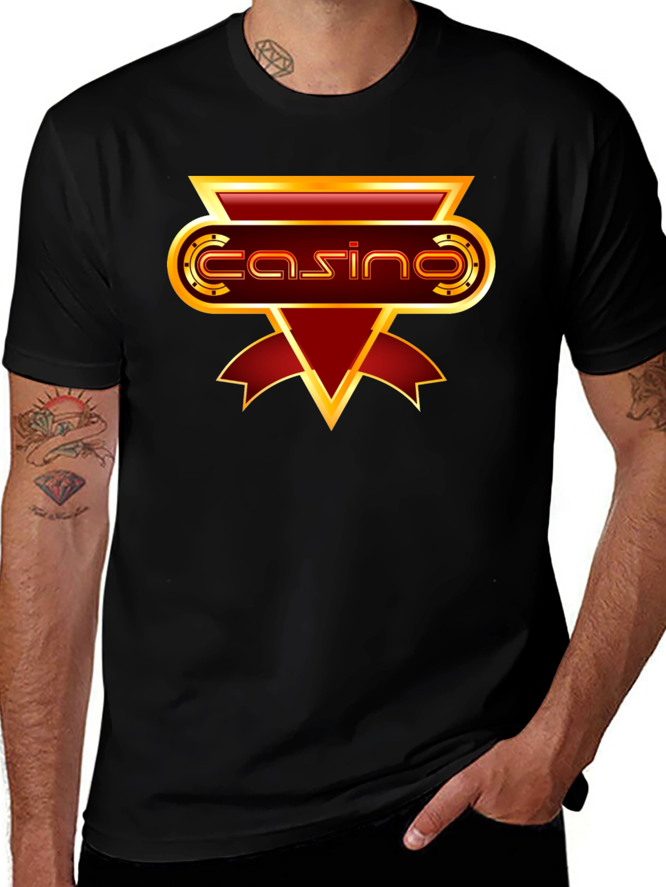 Variant 14 of Casino Graphic T-Shirt - Black