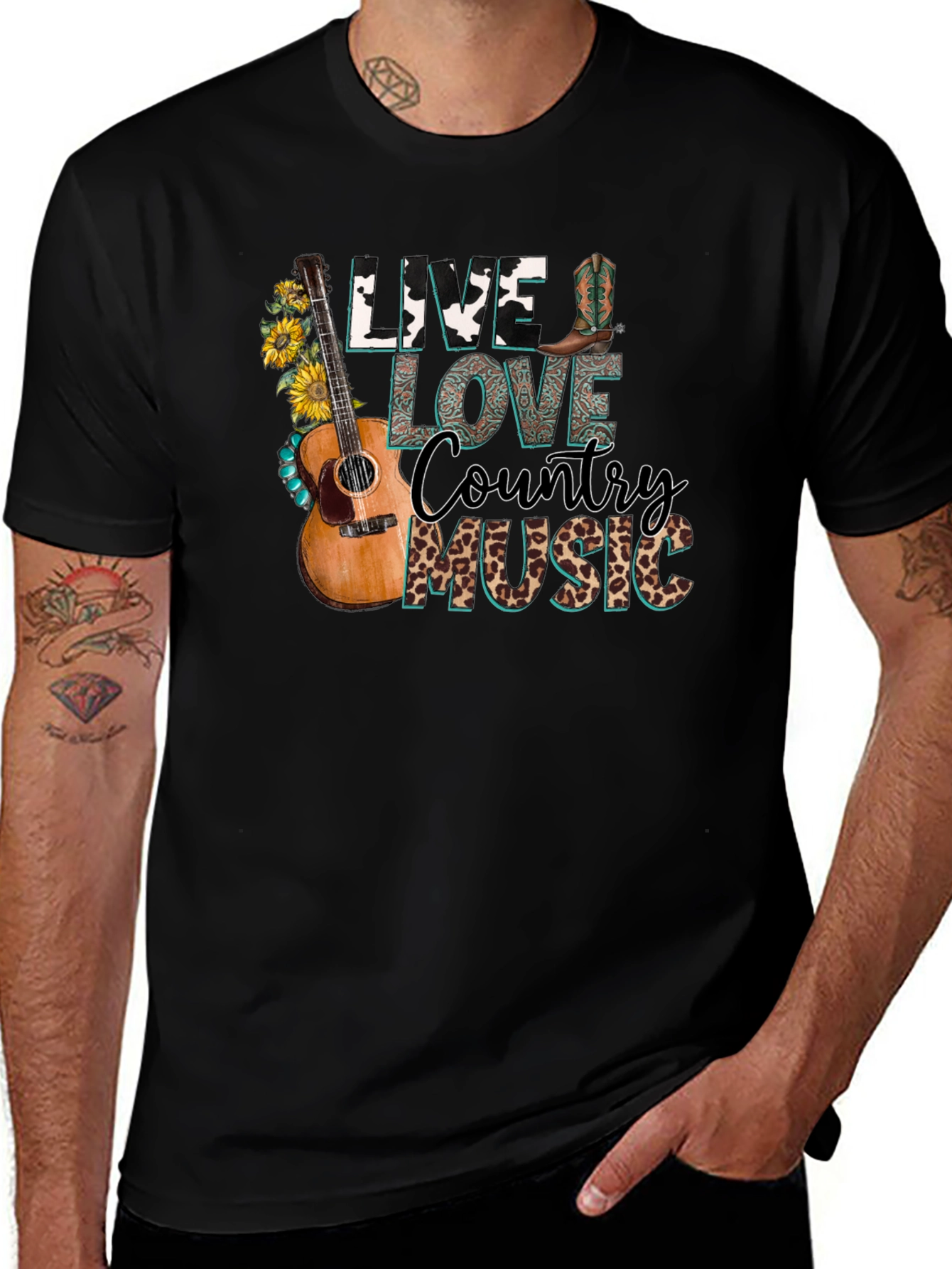 Variant 16 of Country Music Graphic Tee - Live Love Music
